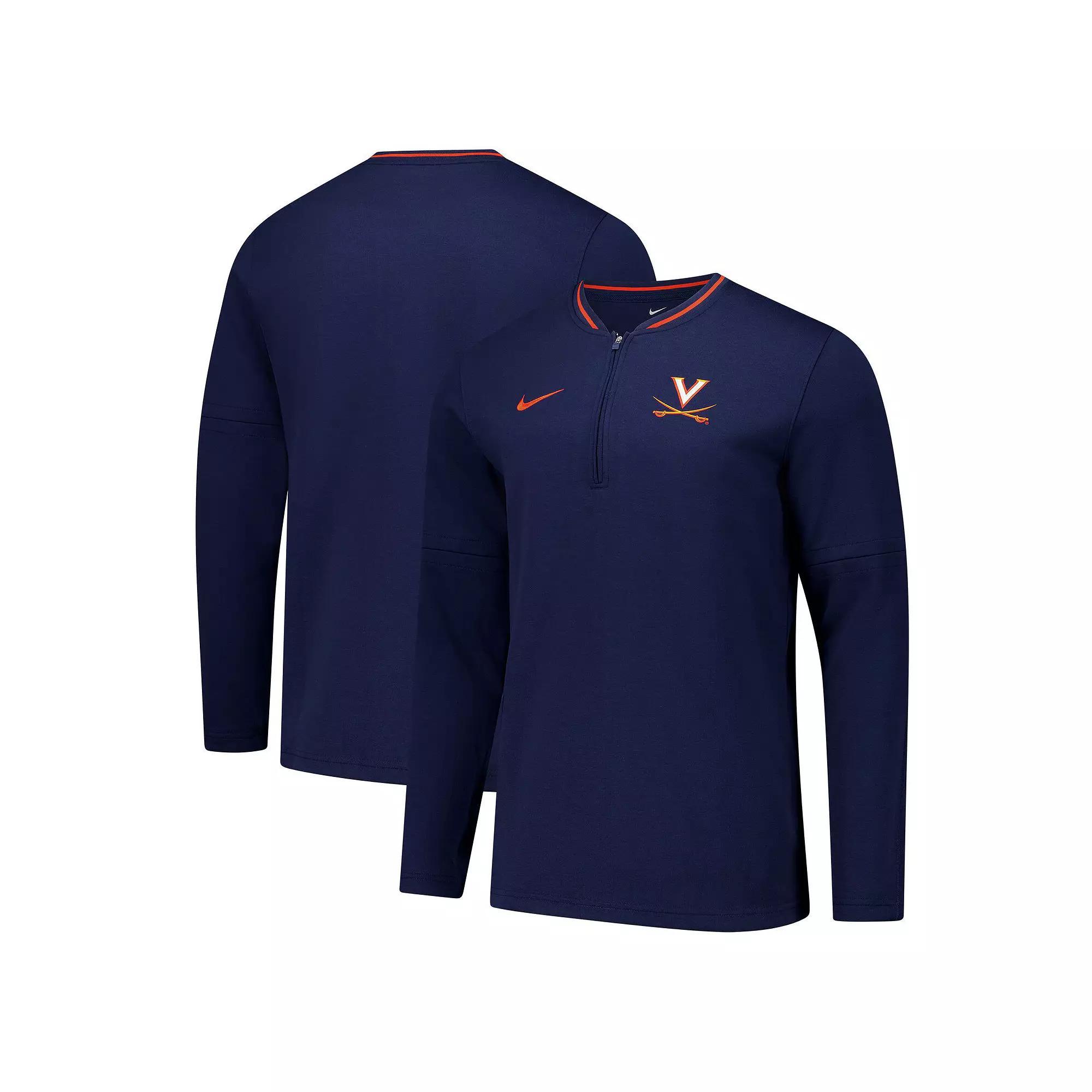 Men's Nike Navy Virginia Cavaliers Coaches Quarter-Zip Jacket, Size: Small, Blue Product Image
