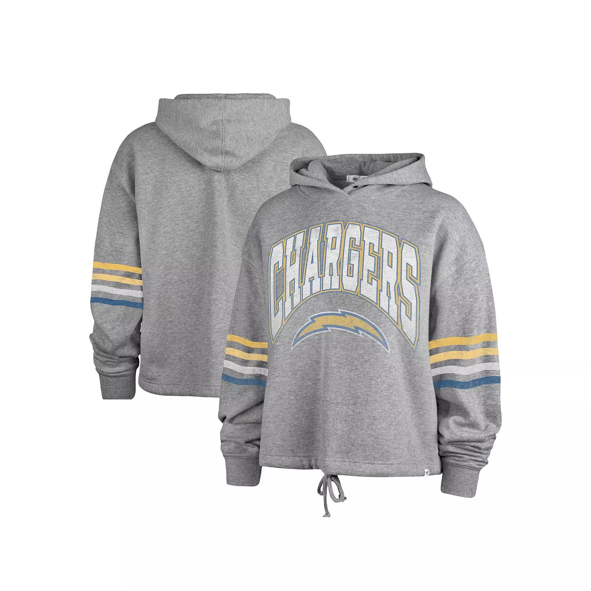 Women's '47 Gray Los Angeles Chargers Upland Bennett Pullover Hoodie, Size: XL, Grey Product Image