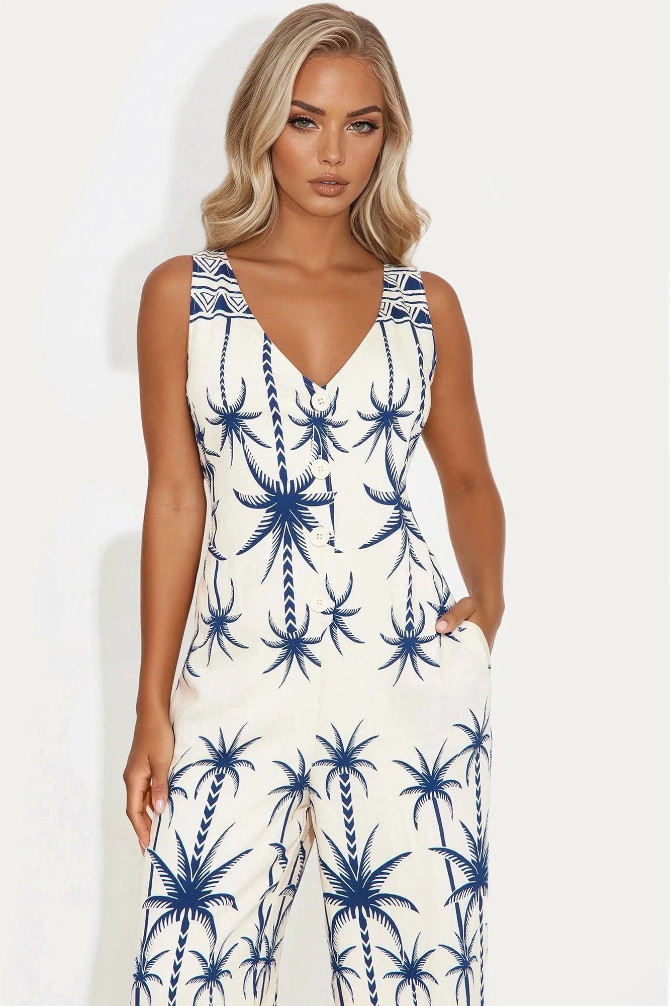 Reflecting Back Jumpsuit - Cream/combo Product Image