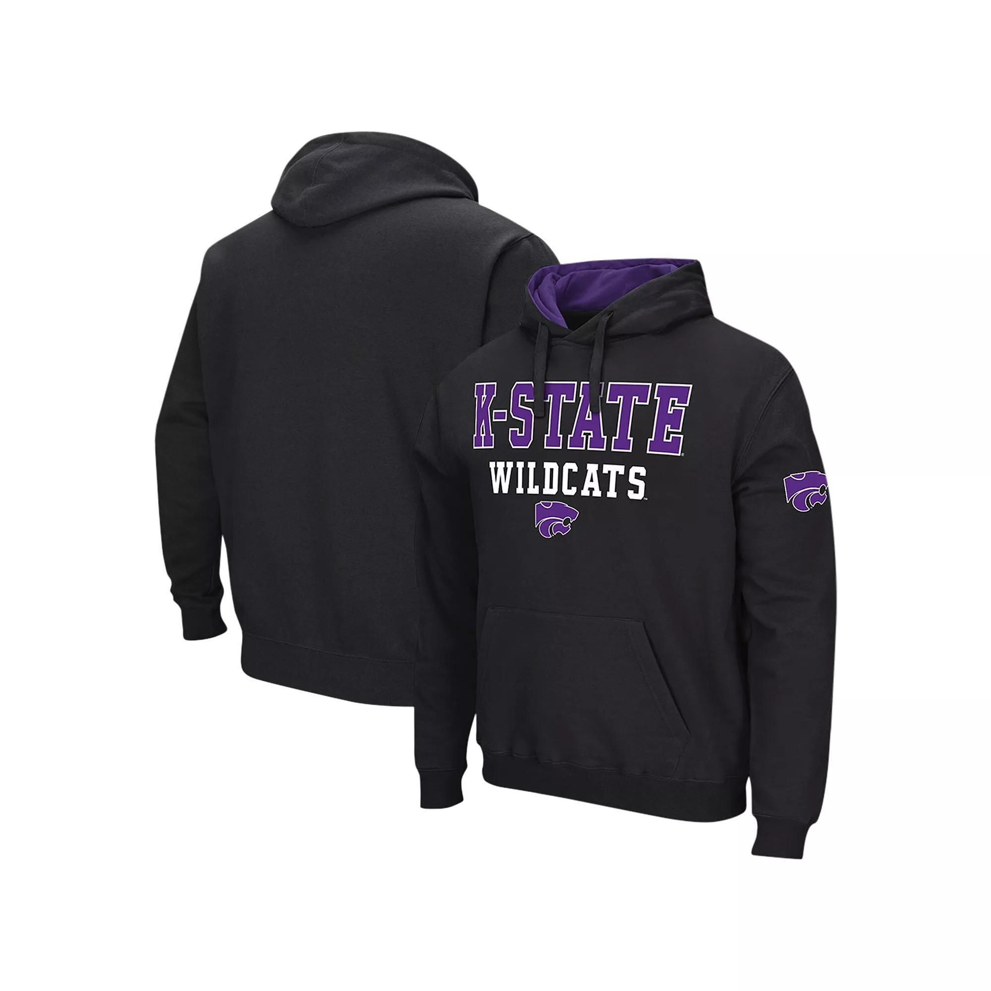 Men's Colosseum Black Kansas State Wildcats Sunrise Pullover Hoodie, Size: Large Product Image