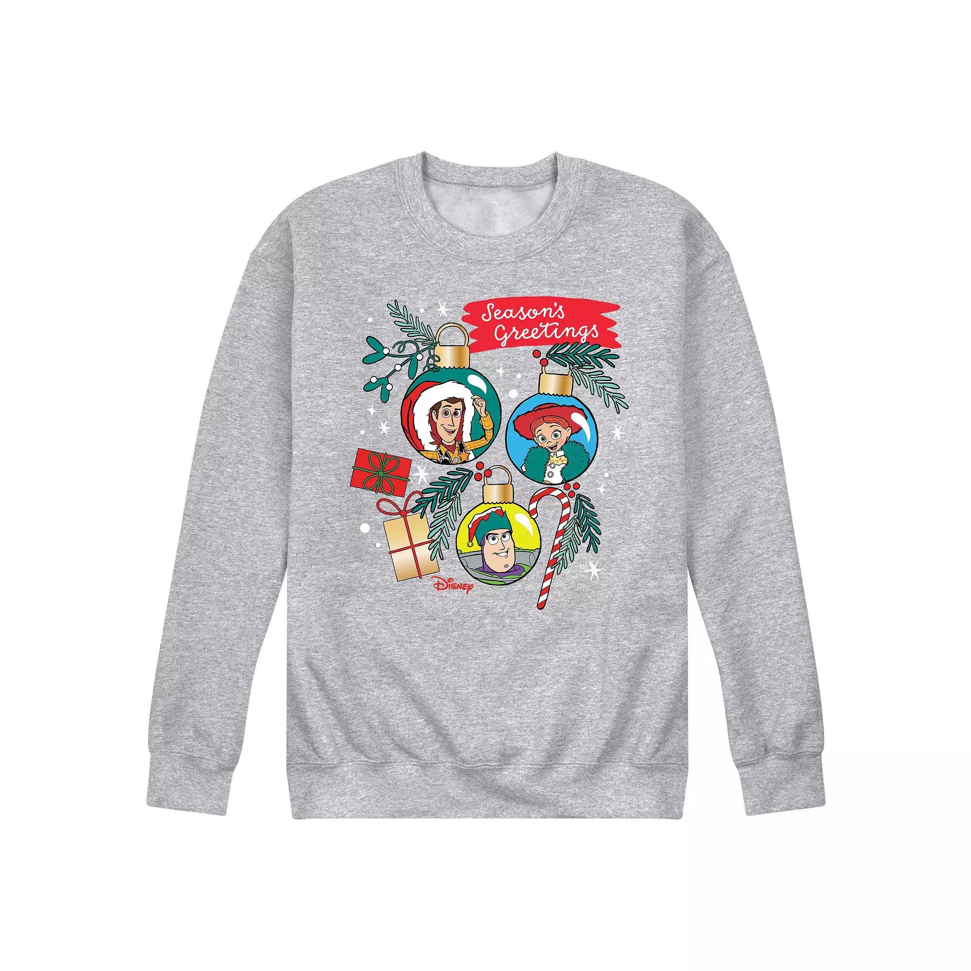 Disney / Pixars Toy Story 4 Mens Seasons Greetings Fleece Sweatshirt Blue Product Image
