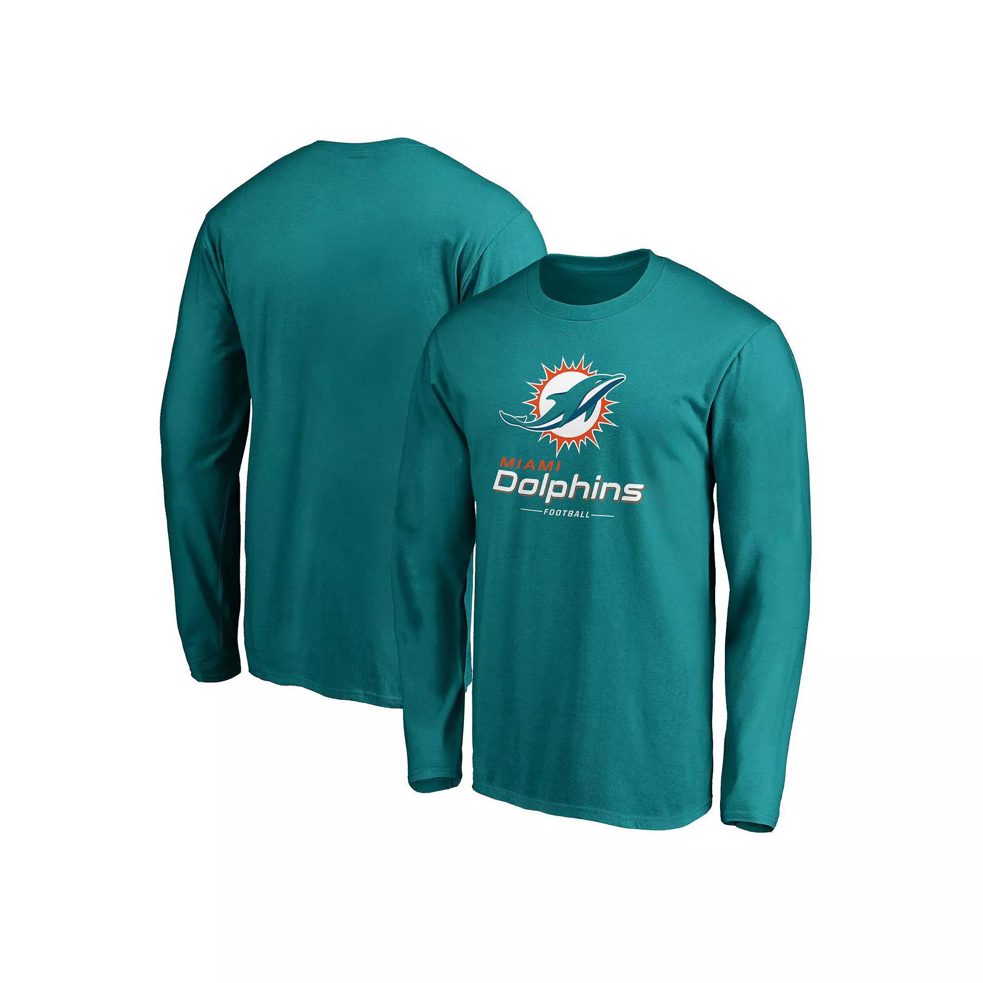 Men's Fanatics Branded Aqua Miami Dolphins Team Lockup Long Sleeve T-Shirt, Size: 5XL, Turquoise A Product Image