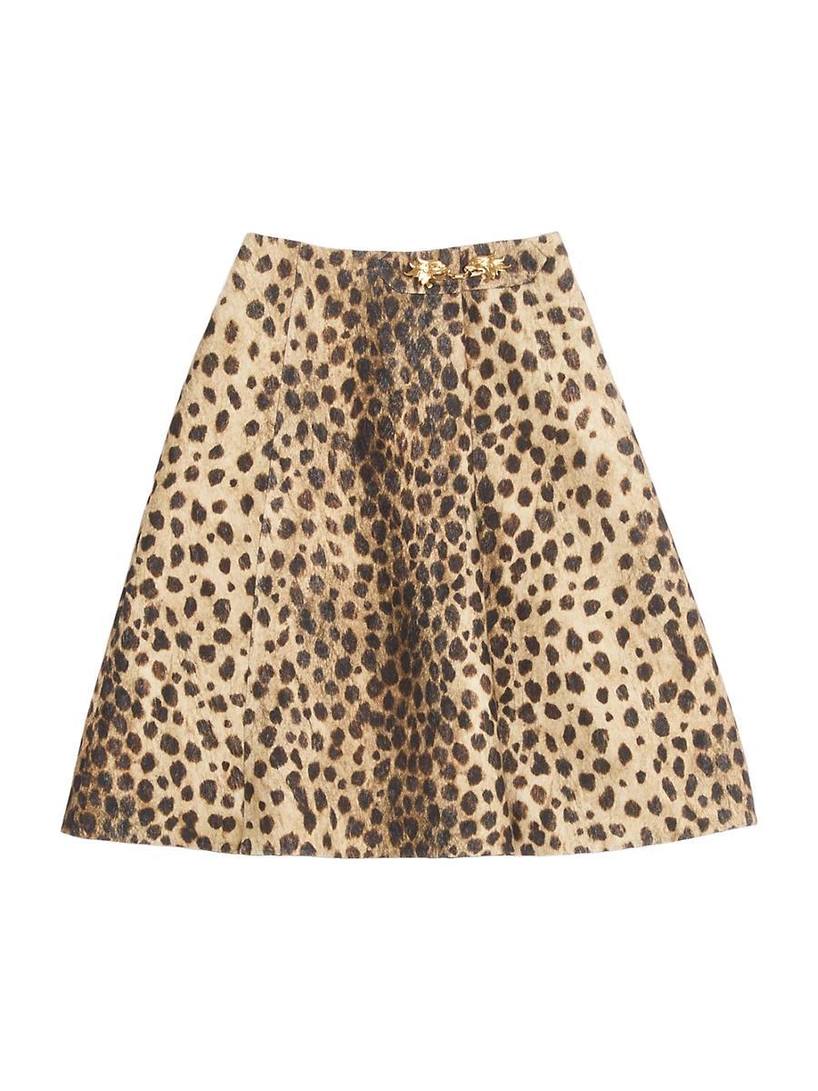 Womens Wool Cloth Skirt in Jaguar Spots Print Product Image