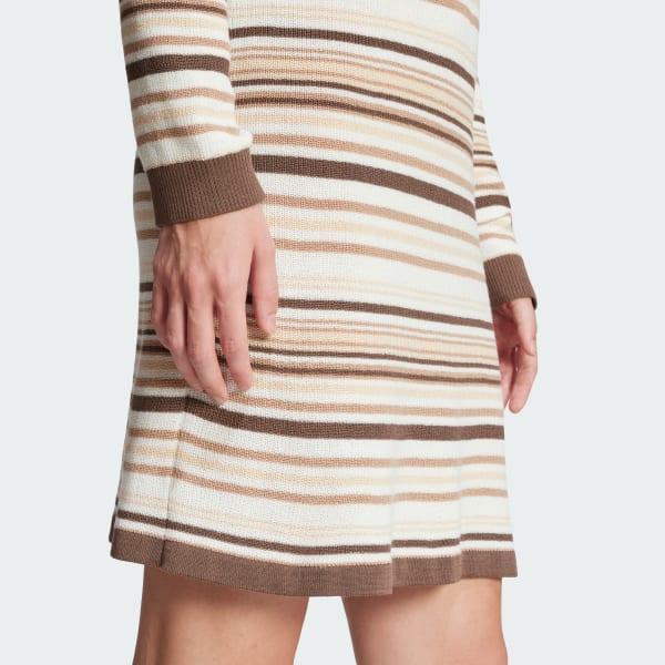 Striped Knitted Polo Dress Product Image