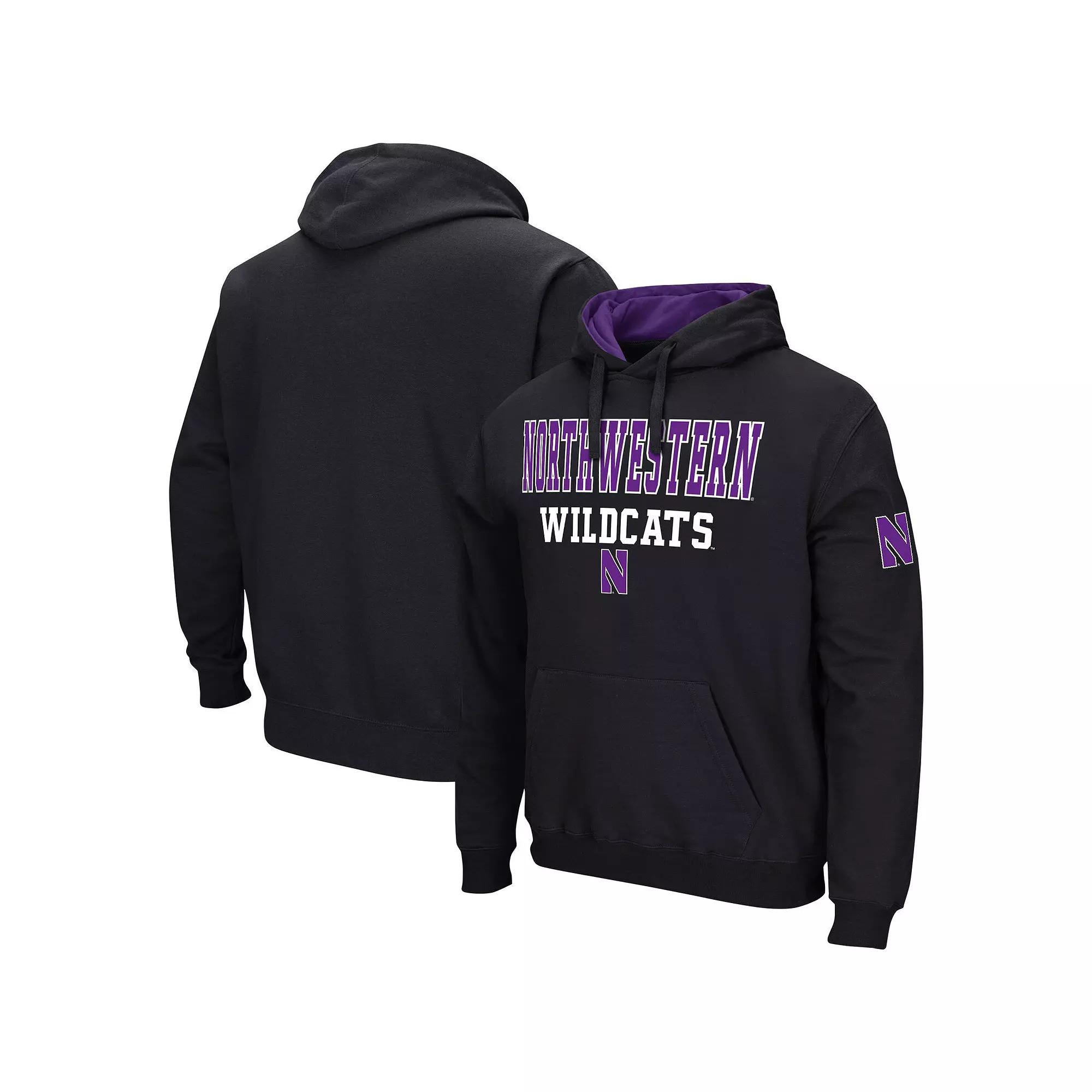 Men's Colosseum Black Northwestern Wildcats Sunrise Pullover Hoodie, Size: Large Product Image