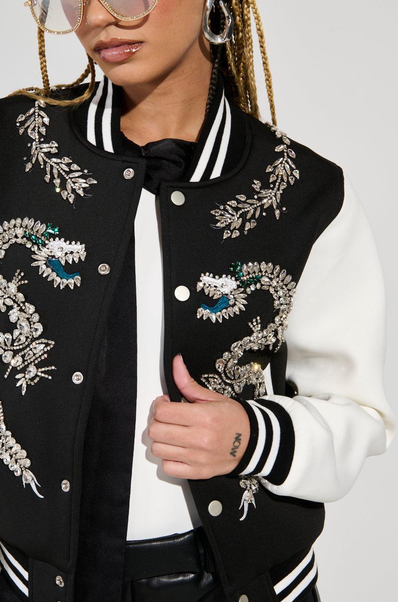 DRAGONETTE EMBELLISHED BOMBER Product Image