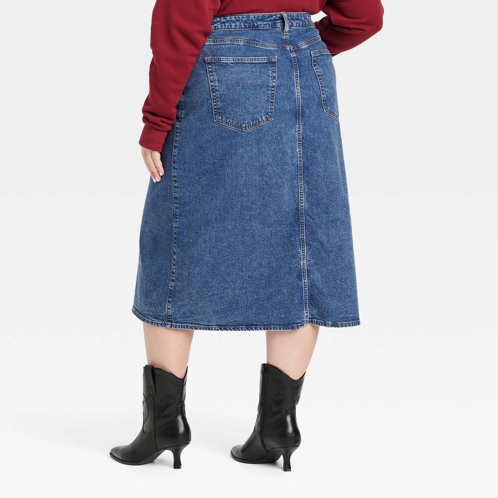 Womens A-Line Midi Skirt - Universal Thread Medium Wash 30 Product Image