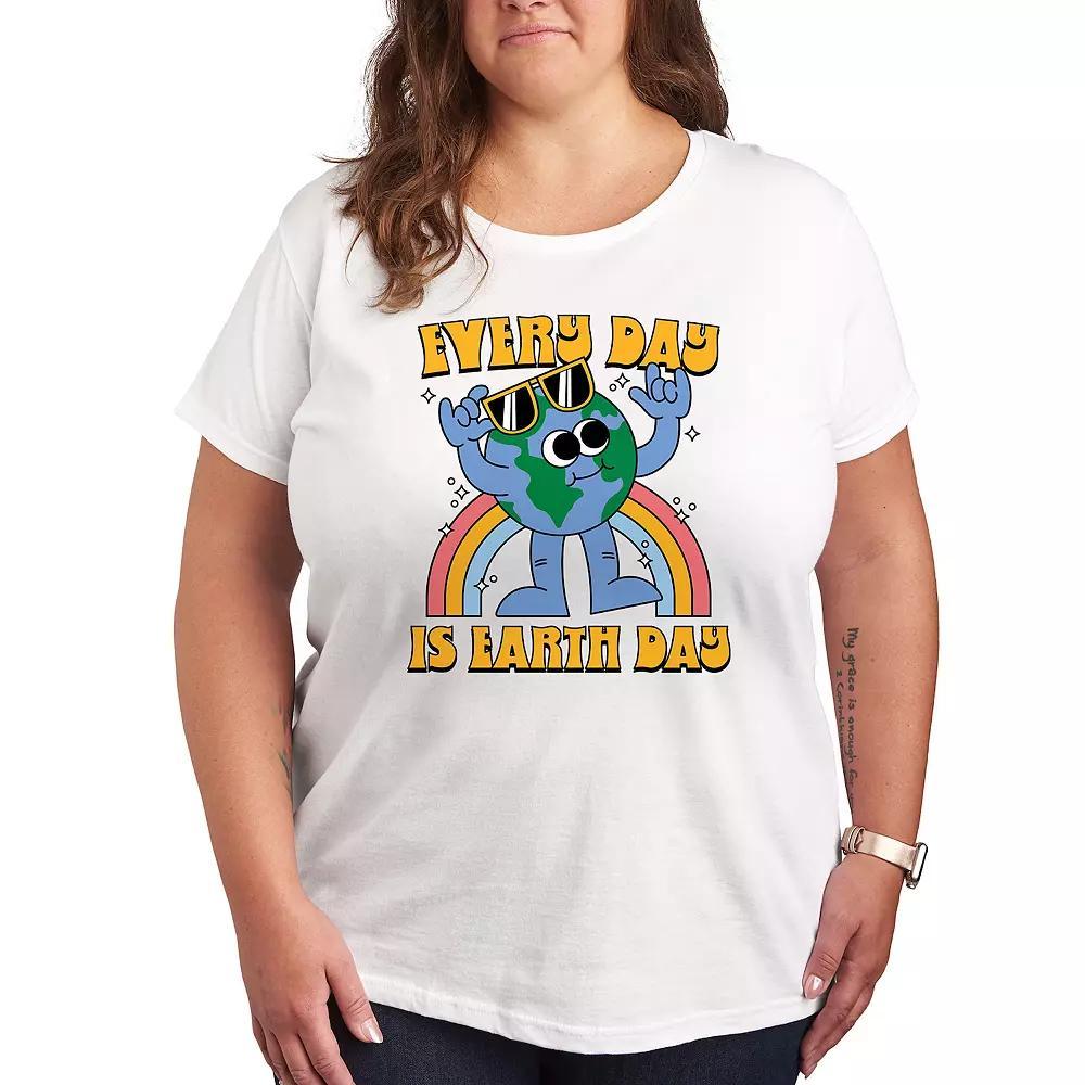Plus Every Day Is Earth Day Graphic Tee, Womens Grey Gray Product Image