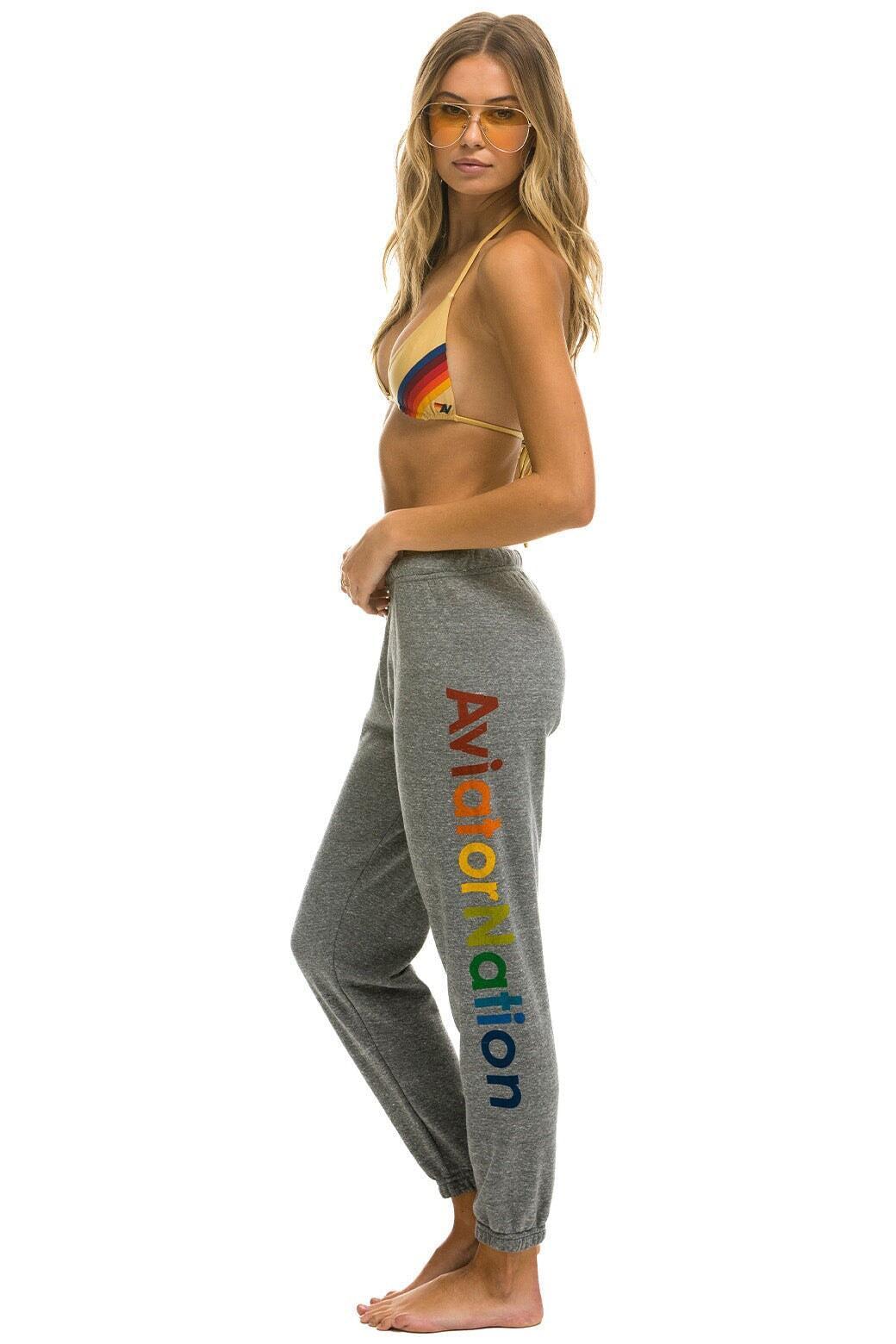 AVIATOR NATION NORTH SHORE SWEATPANTS - HEATHER GREY Female Product Image