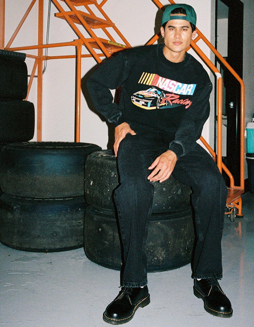 TILLYS x NASCAR Racing Mens Crewneck Sweatshirt - BLACK Product Image