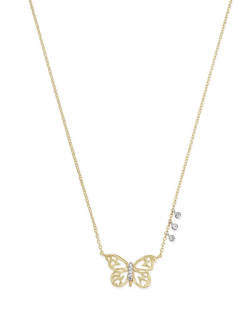 Meira T 14K White & Yellow Gold Butterfly Pendant Necklace, 16 Product Image