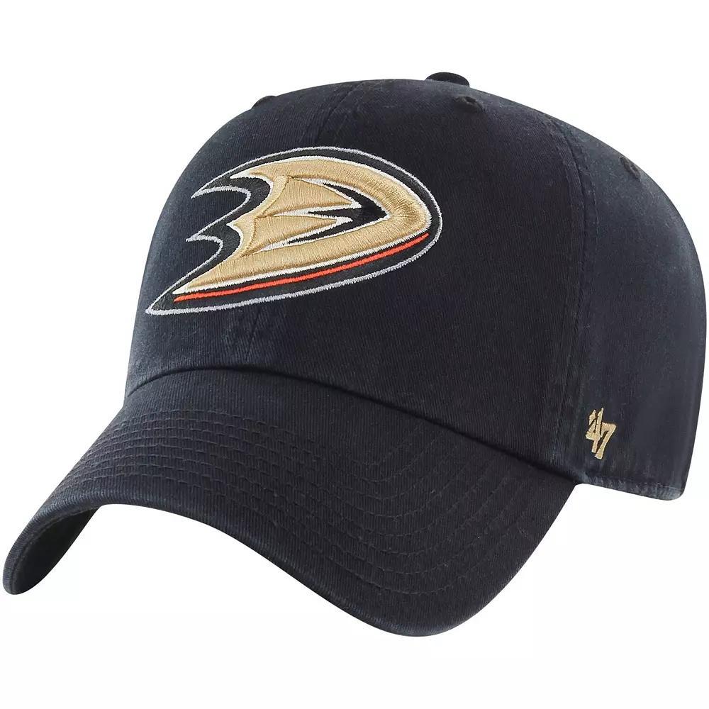 Men's '47 Black Anaheim Ducks Core Logo Clean Up Adjustable Hat, Dks Black Product Image