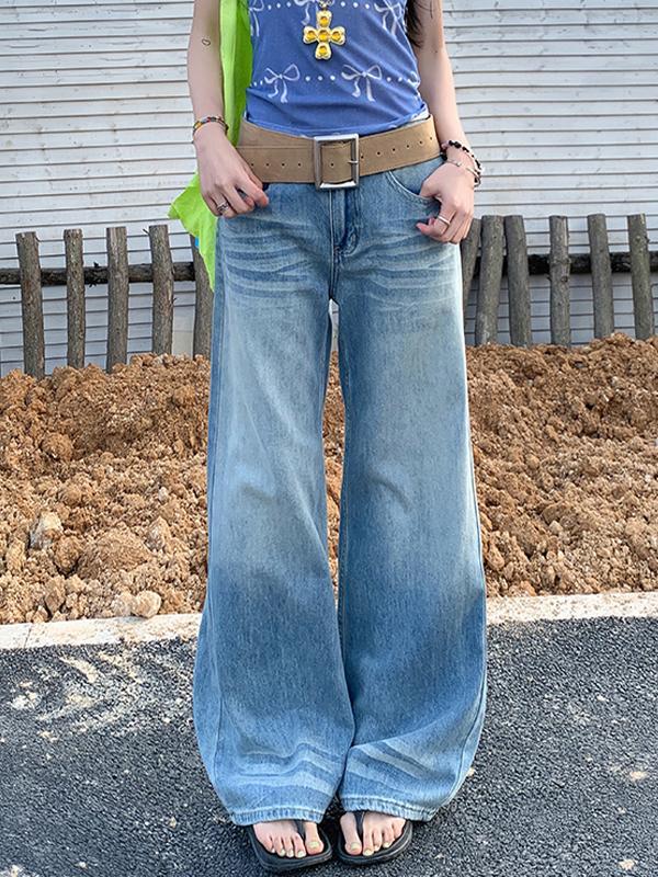 Wash Crease Boyfriend Jeans Product Image