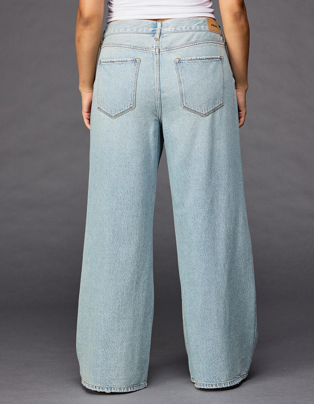 RSQ Womens Mid Rise Wide Leg Jeans - MED BLAST Product Image