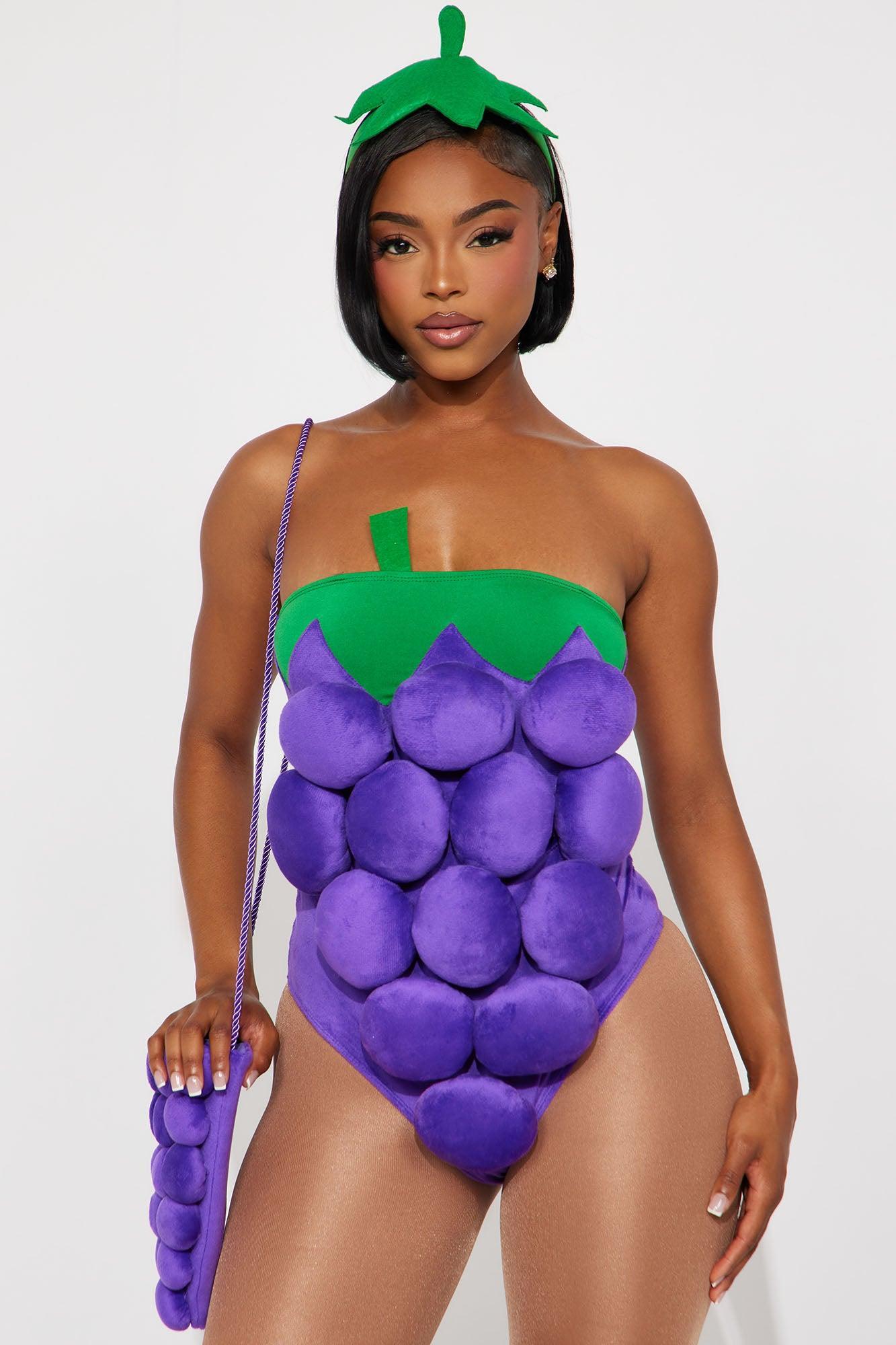 Sweet Vine Grape 5 Piece Costume Set - Purple Female Product Image