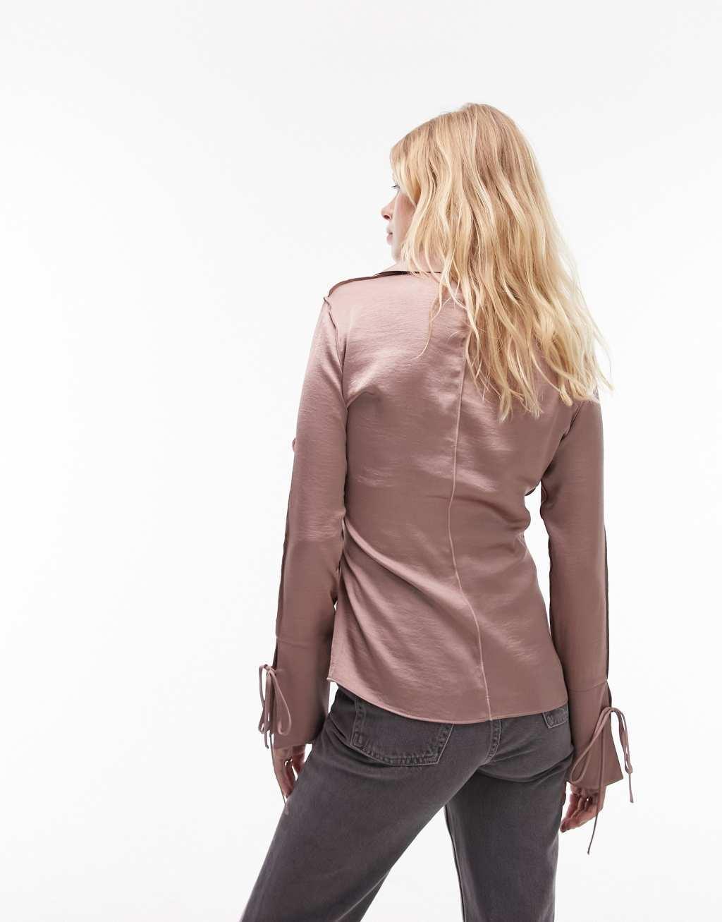 Topshop satin raw edge top Product Image