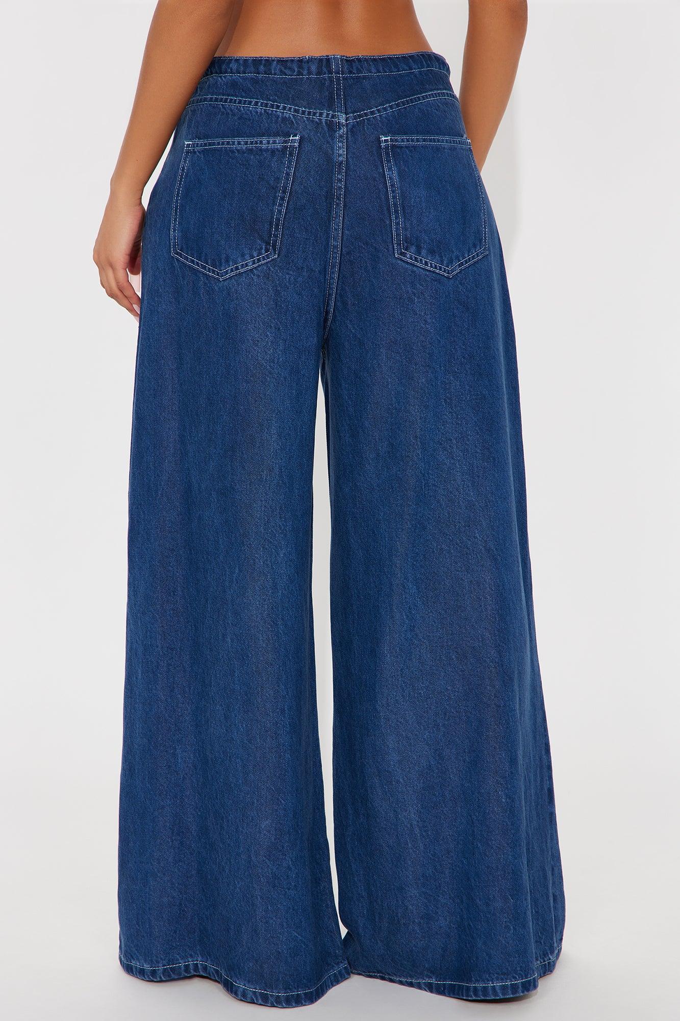 Lovely Day Drapey Wide Leg Jeans - Medium Wash Female Product Image