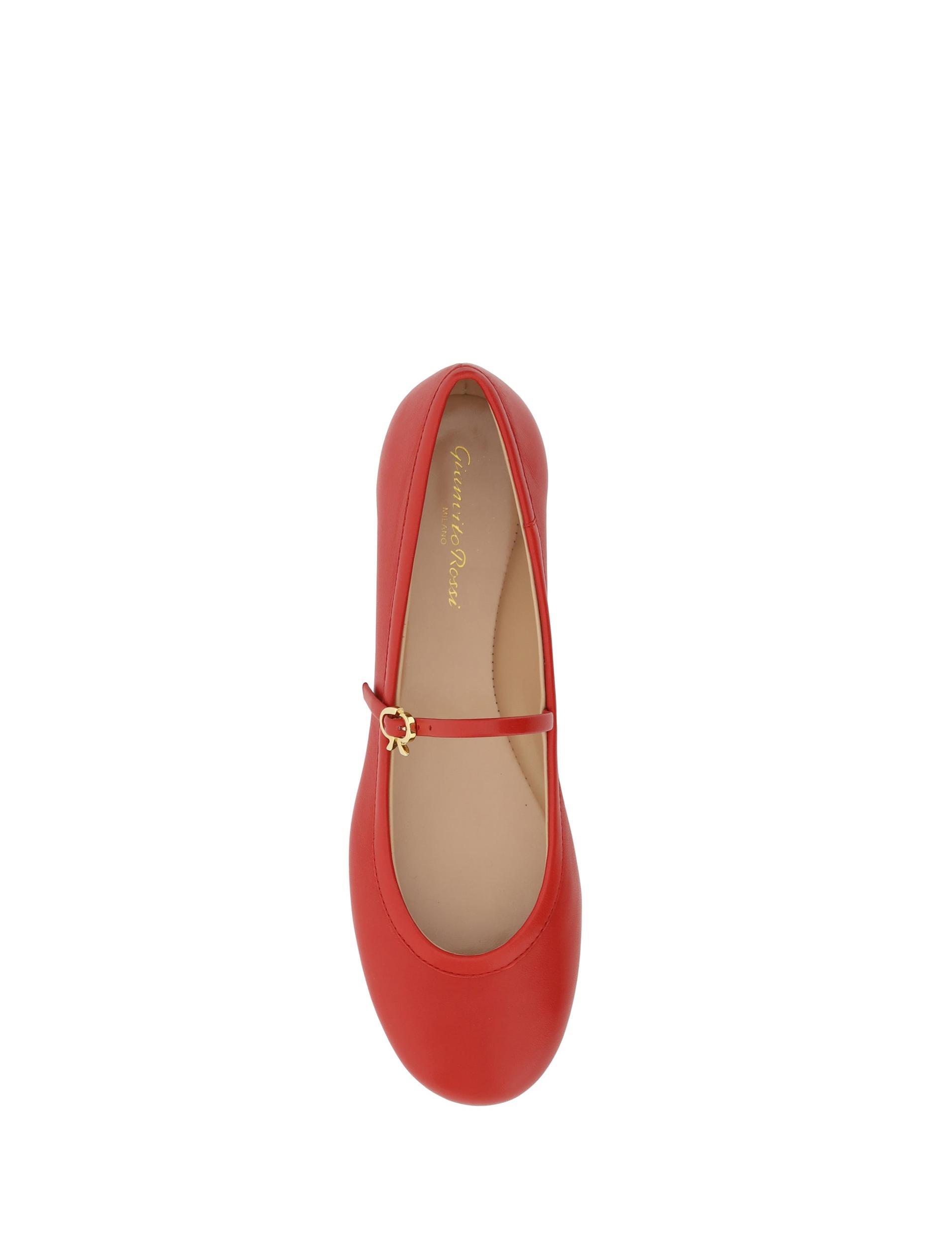 GIANVITO ROSSI Woman Ballet Flats Red Size 8 Leather In Red Nappa Product Image