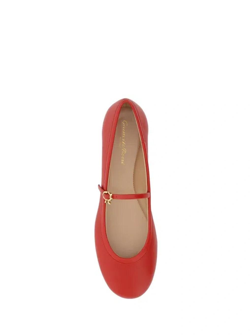 GIANVITO ROSSI Woman Ballet Flats Red Size 8 Leather In Red Nappa Product Image