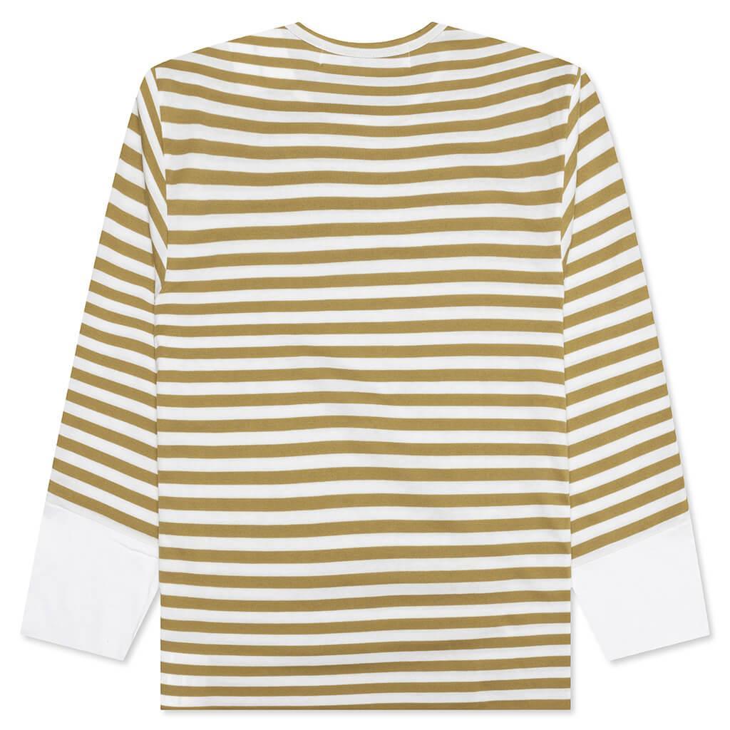 Stripe White T-Shirt - Mustard Male Product Image