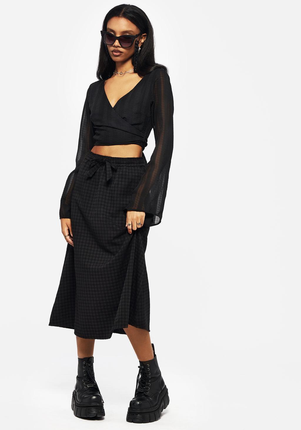 Ziggy Check Midi Skirt Product Image