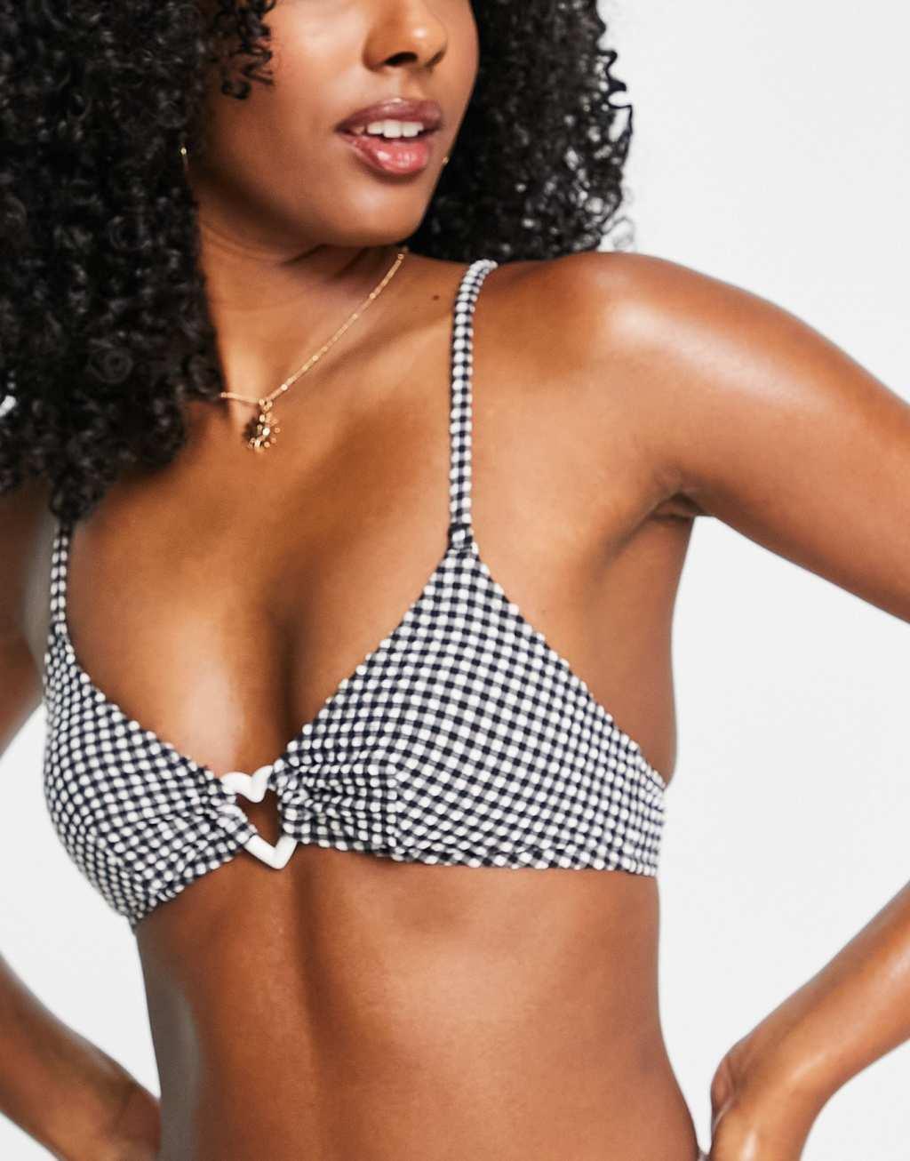 Monki polyester heart ring bikini top Product Image