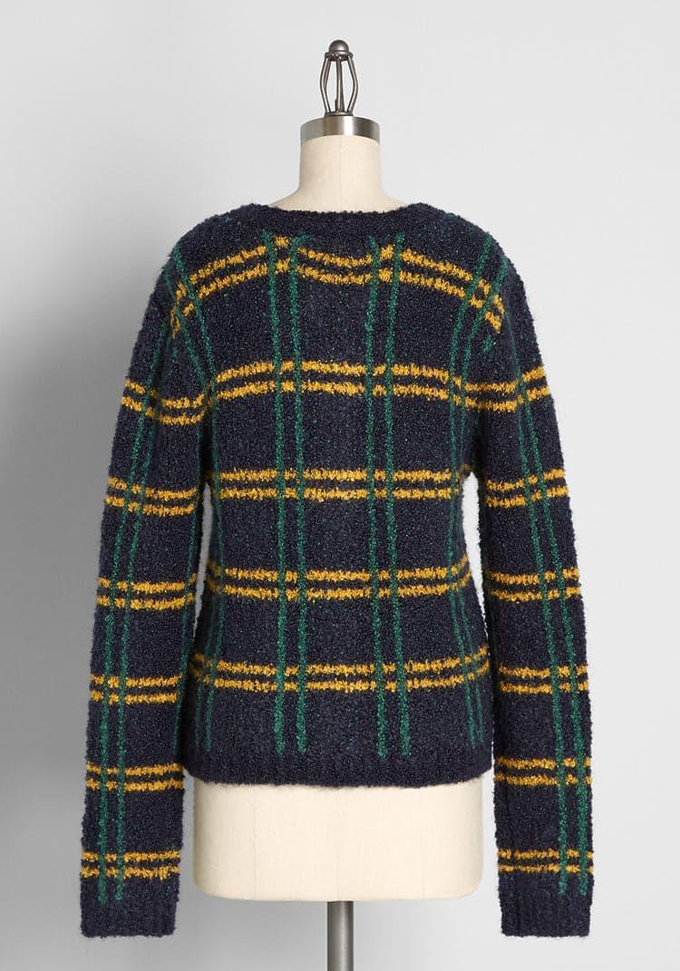 So Fab, So Plaid Bouclé Cardigan Product Image