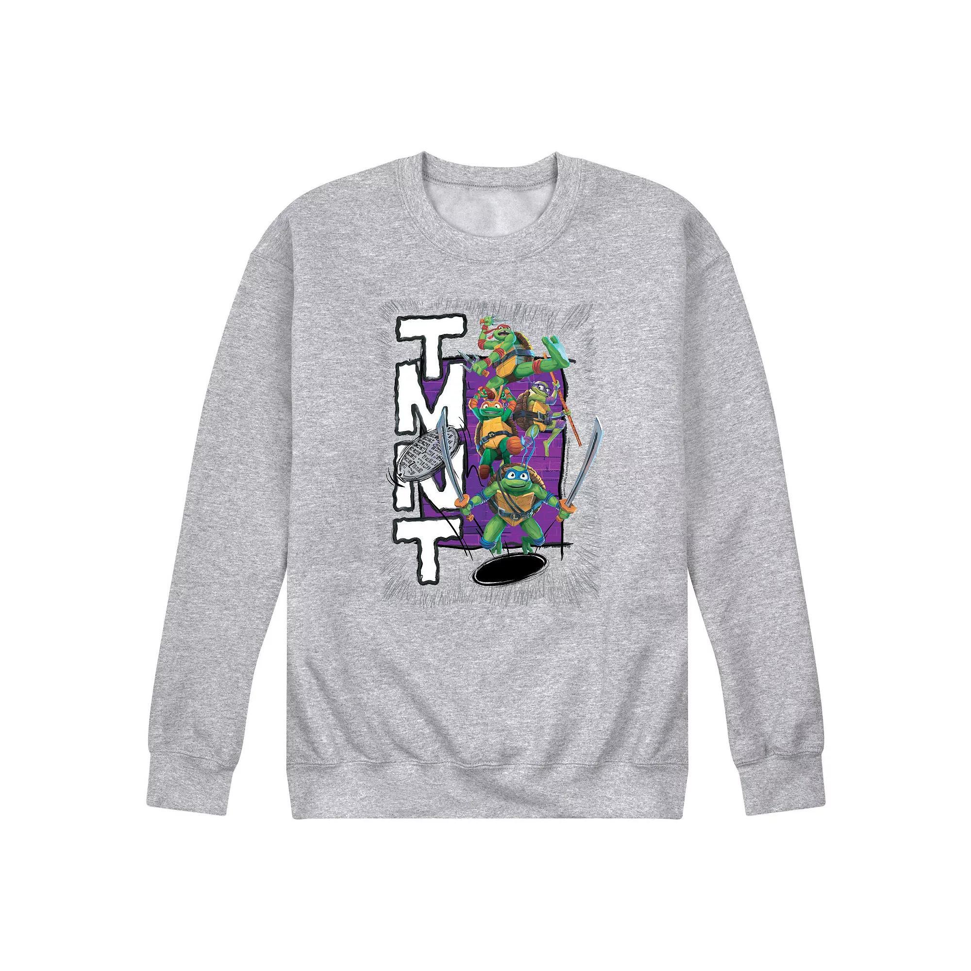 Mens Teenage Mutant Ninja Turtles Mutant Mayhem Group Fleece Long Sleeve Graphic Tee Product Image