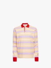 CONTRAST TRIM STRIPED POLO TOP in pink | JW Anderson US  Product Image