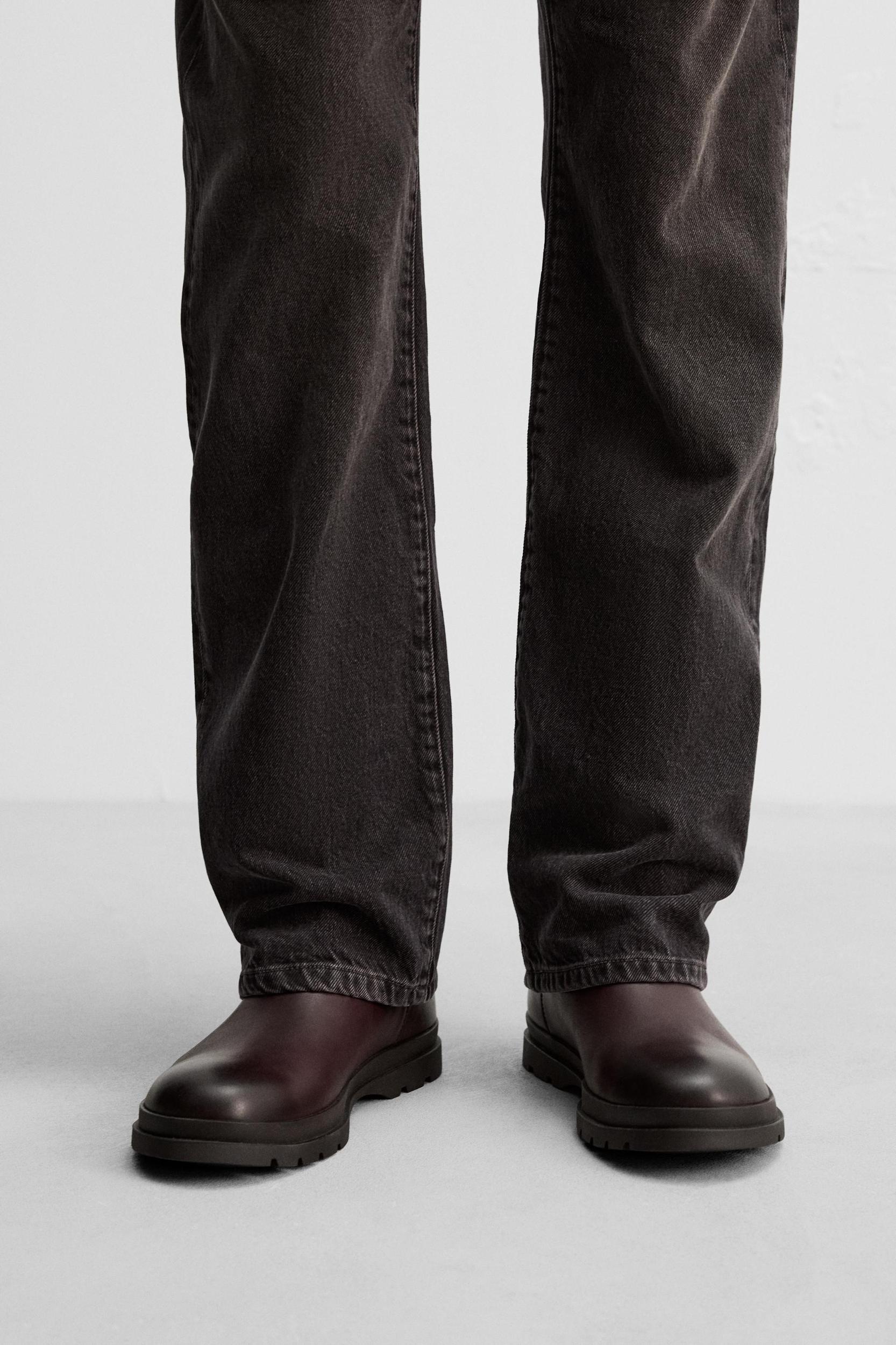 MID CALF LEATHER BOOTS Product Image