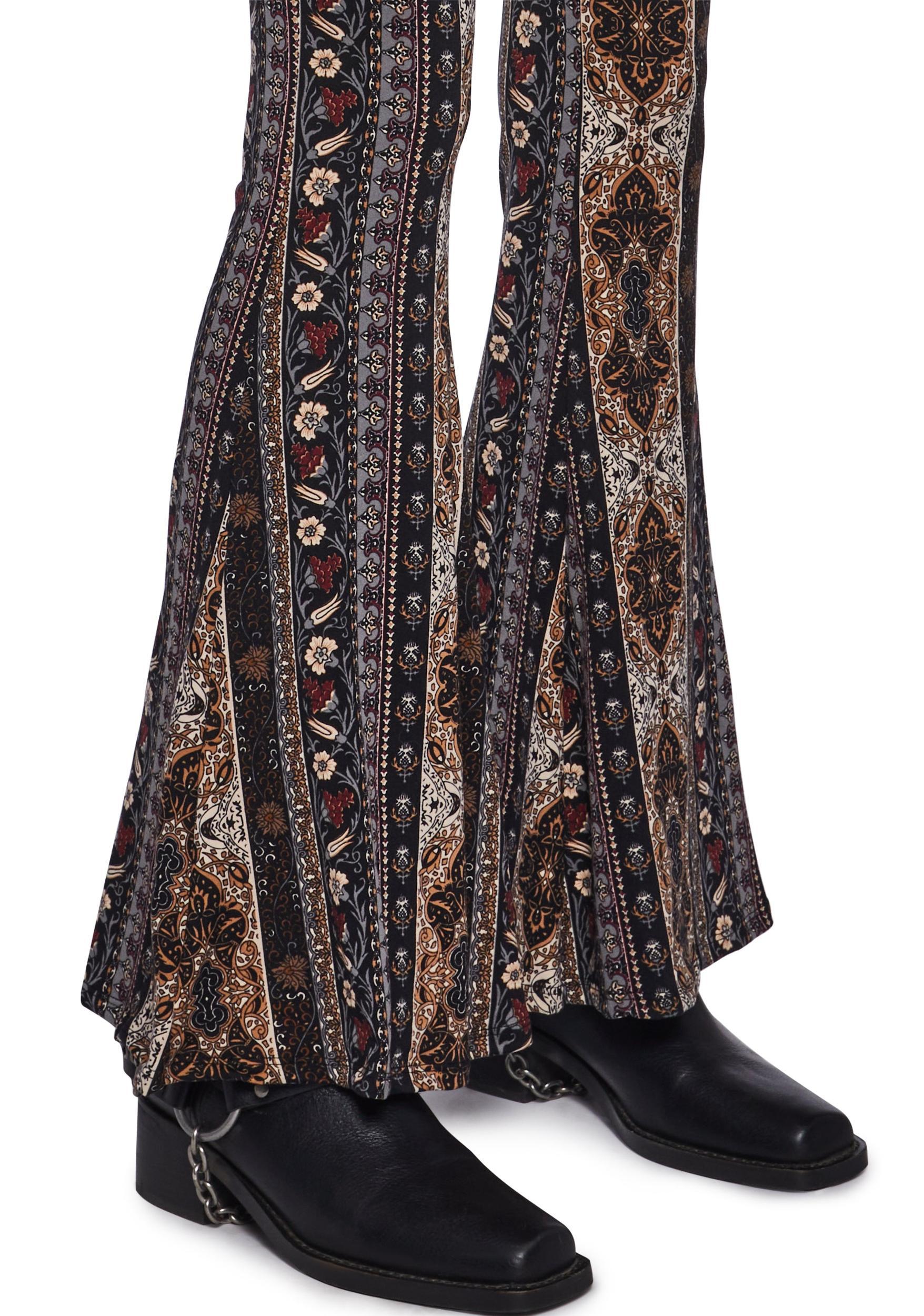 Womens Paisley Flared Pants - Multi Product Image
