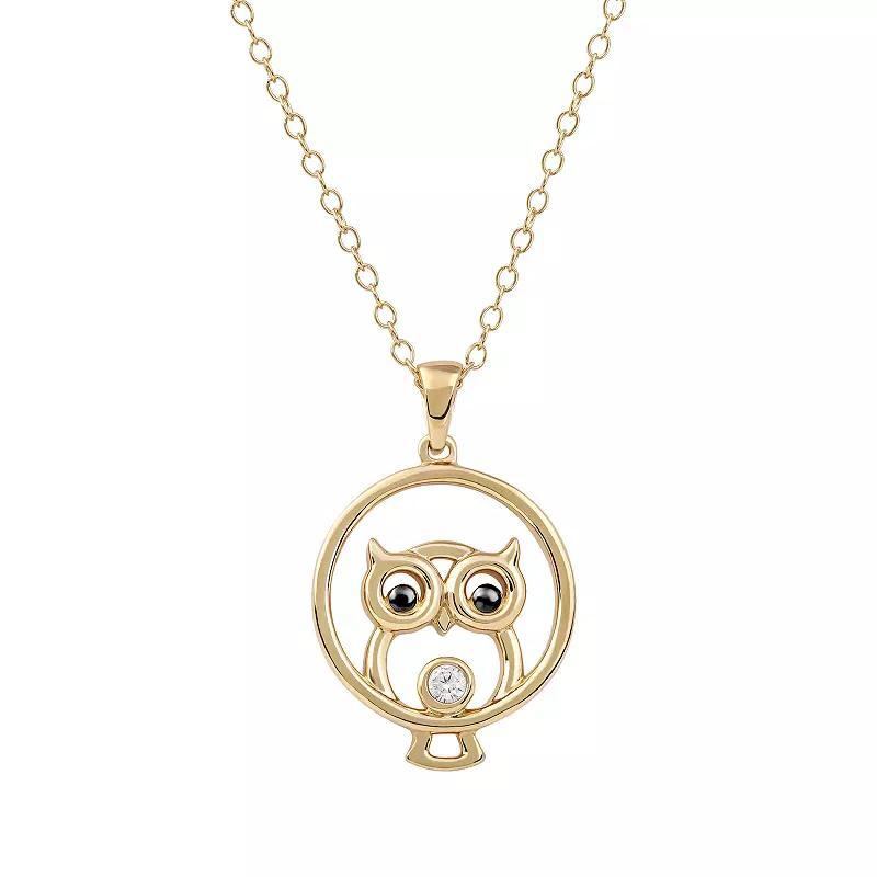 DeCouer Diamond Accent Owl Pendant Necklace, Women's, Size: 18", Gold Tone Product Image