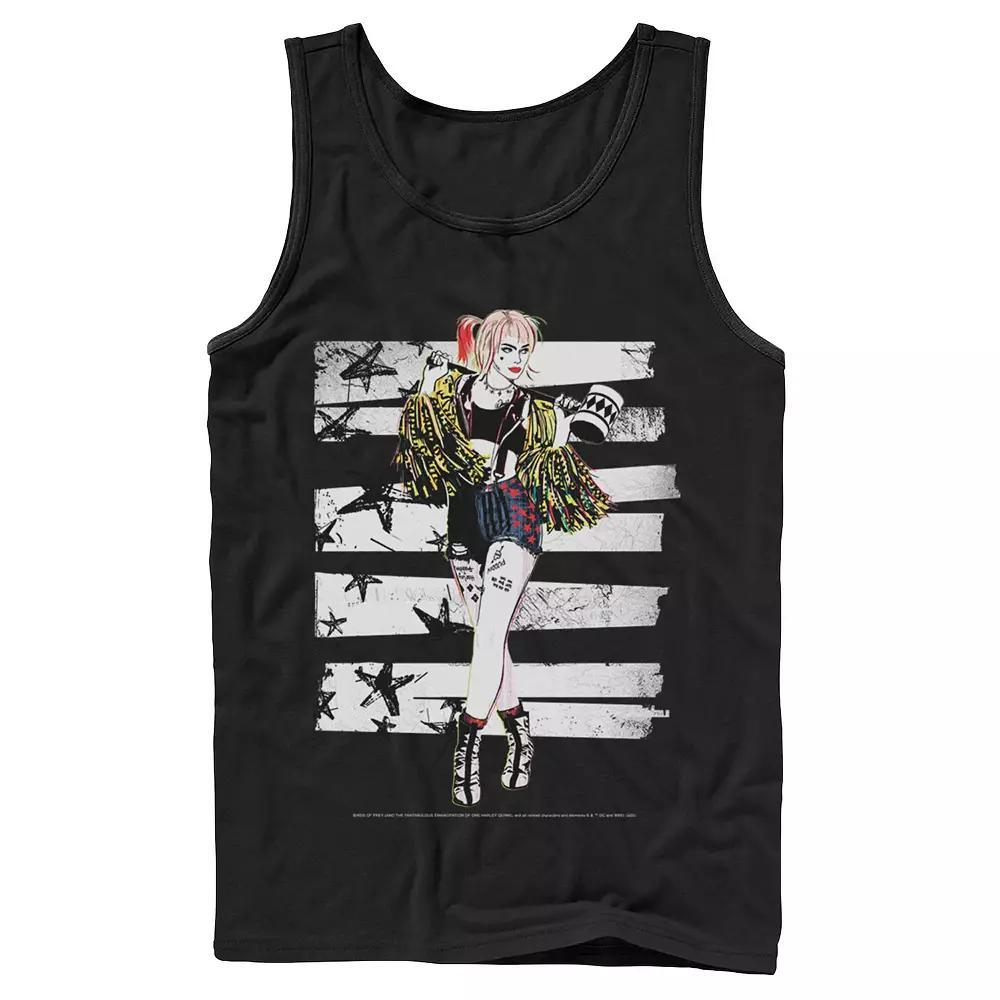 Men's Birds Of Prey Harley Quinn Bars Portrait Tank Top, Size: XL, Black Product Image