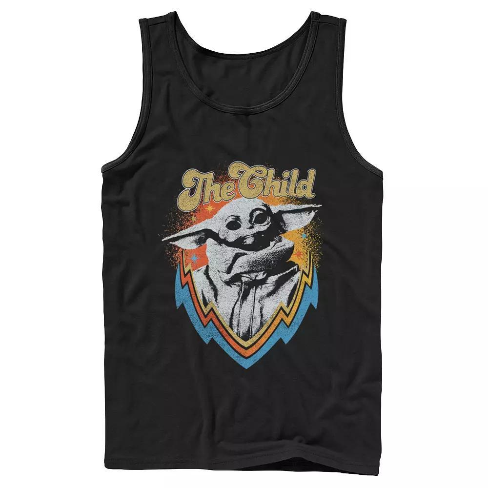 Mens The Mandalorian The Child Aka Baby Yoda Retro Badge Tank Top Product Image