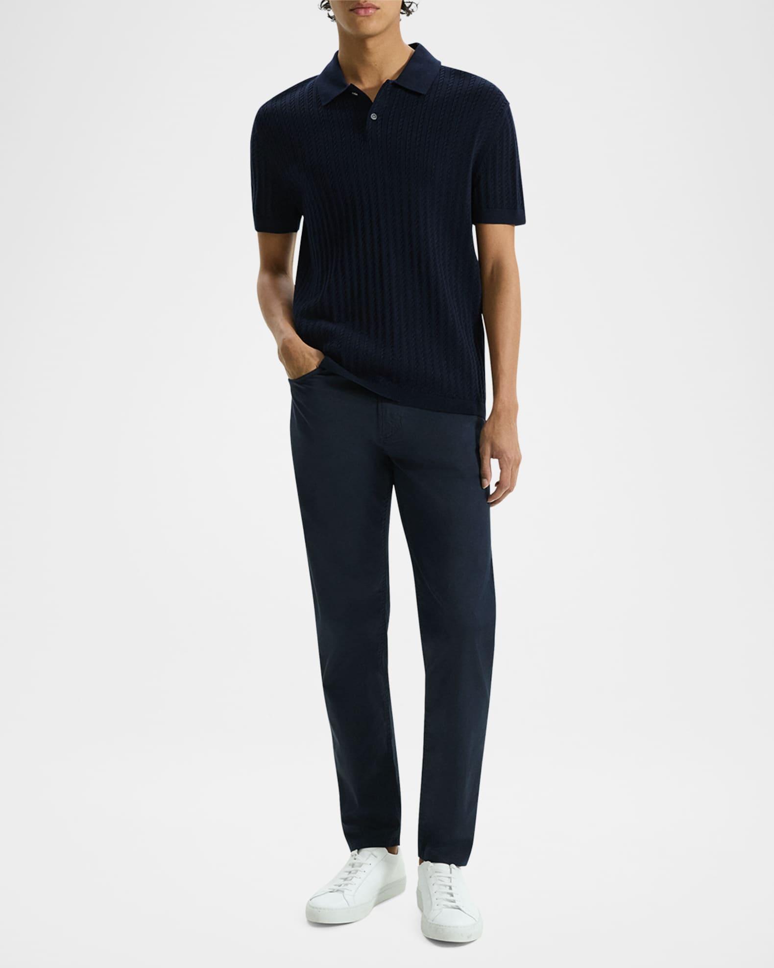 Men's Cable-Knit Polo Sweater Product Image