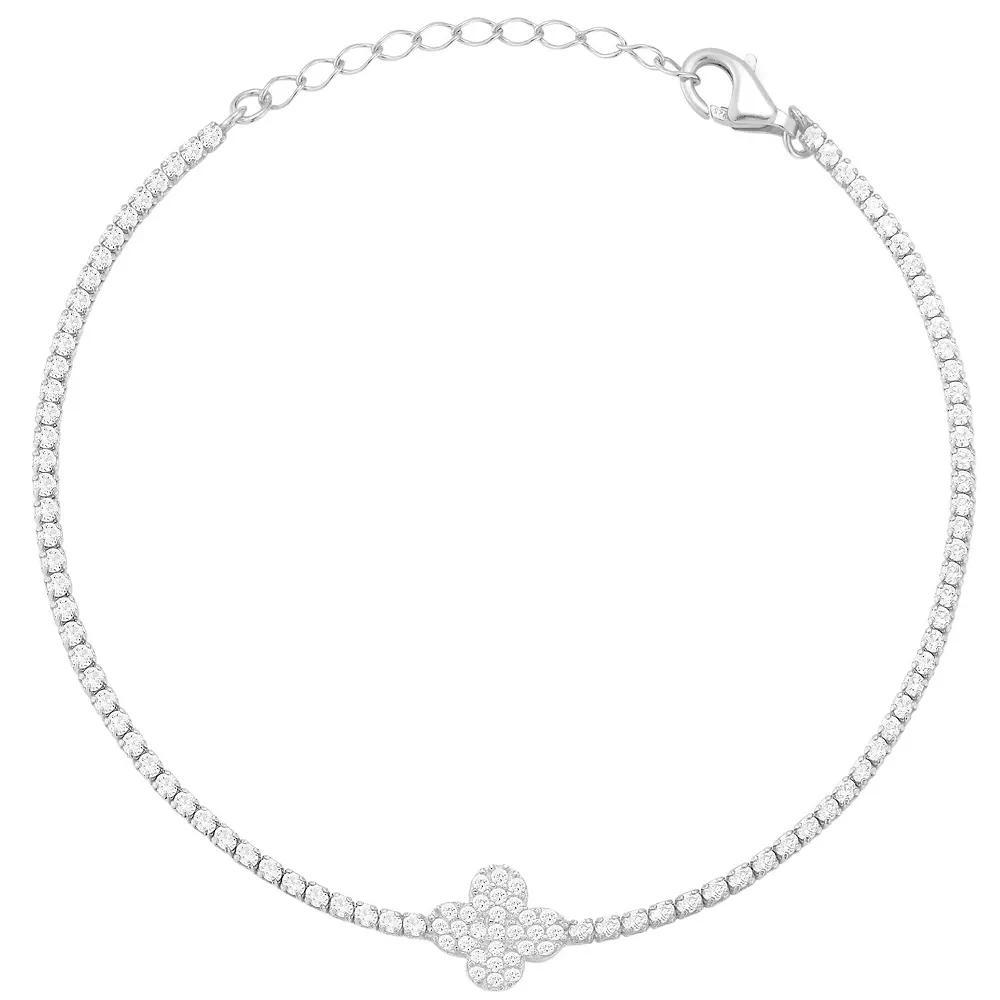 Sunkissed Sterling Cubic Zirconia Heart Tennis Bracelet, Women's, Size: 7", Silver Tone Product Image