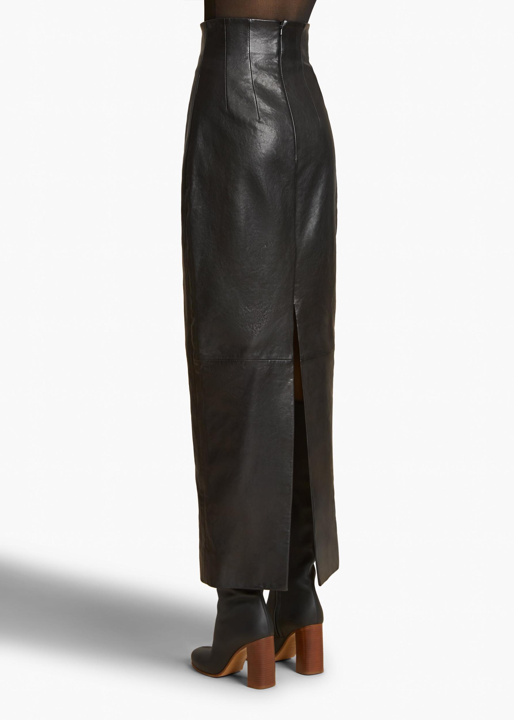 Loxley Skirt in Black Leather Product Image