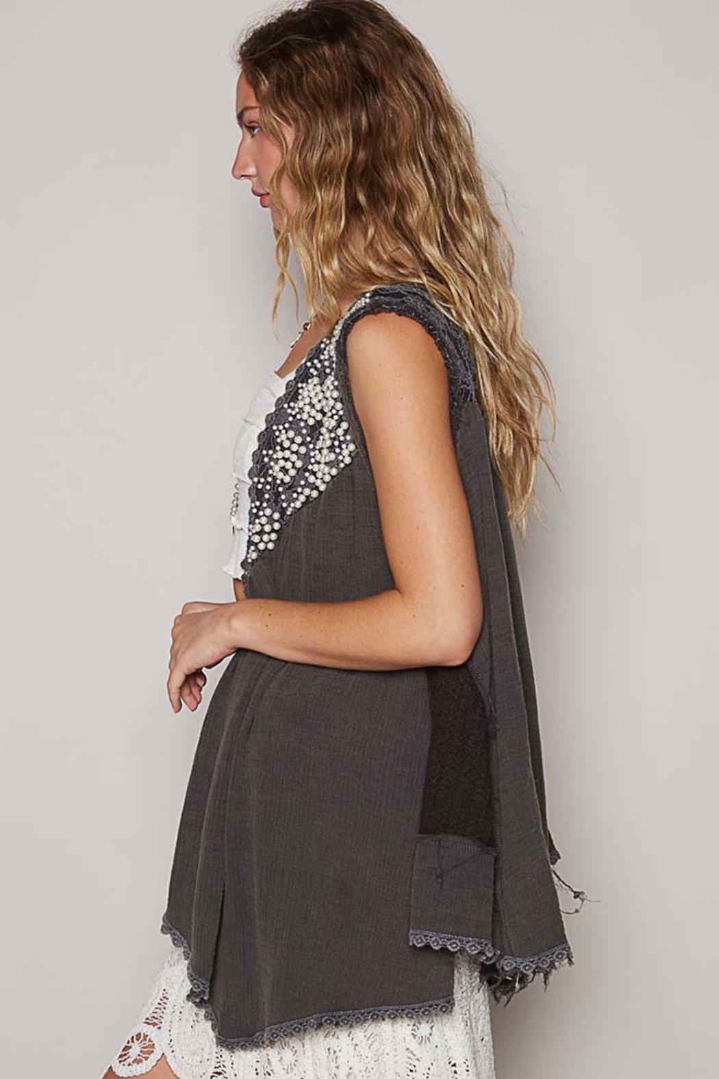 Sleeveless Cardigan Top Product Image