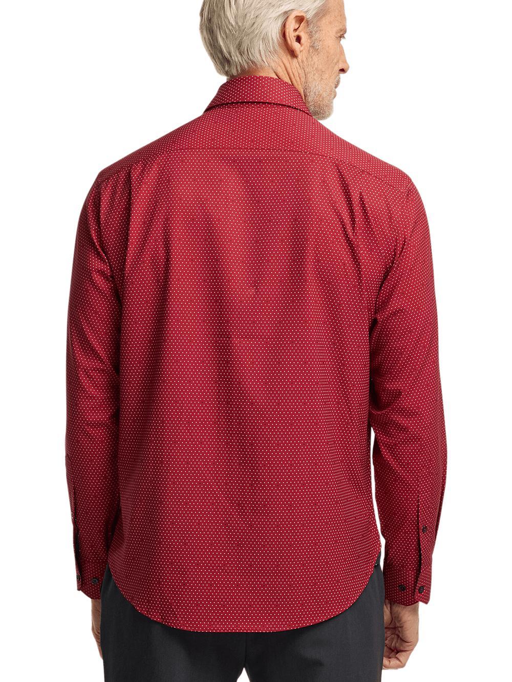 Performance Stretch Dot Casual Shirt - Red Product Image