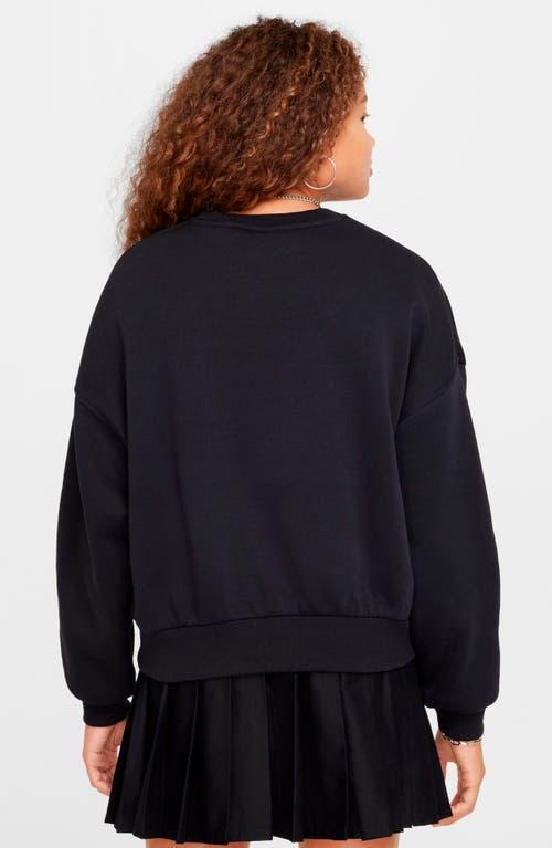 Nike Kids' Sportswear Club Fleece Crewneck Sweatshirt in Black/White at Nordstrom, Size Xs Product Image