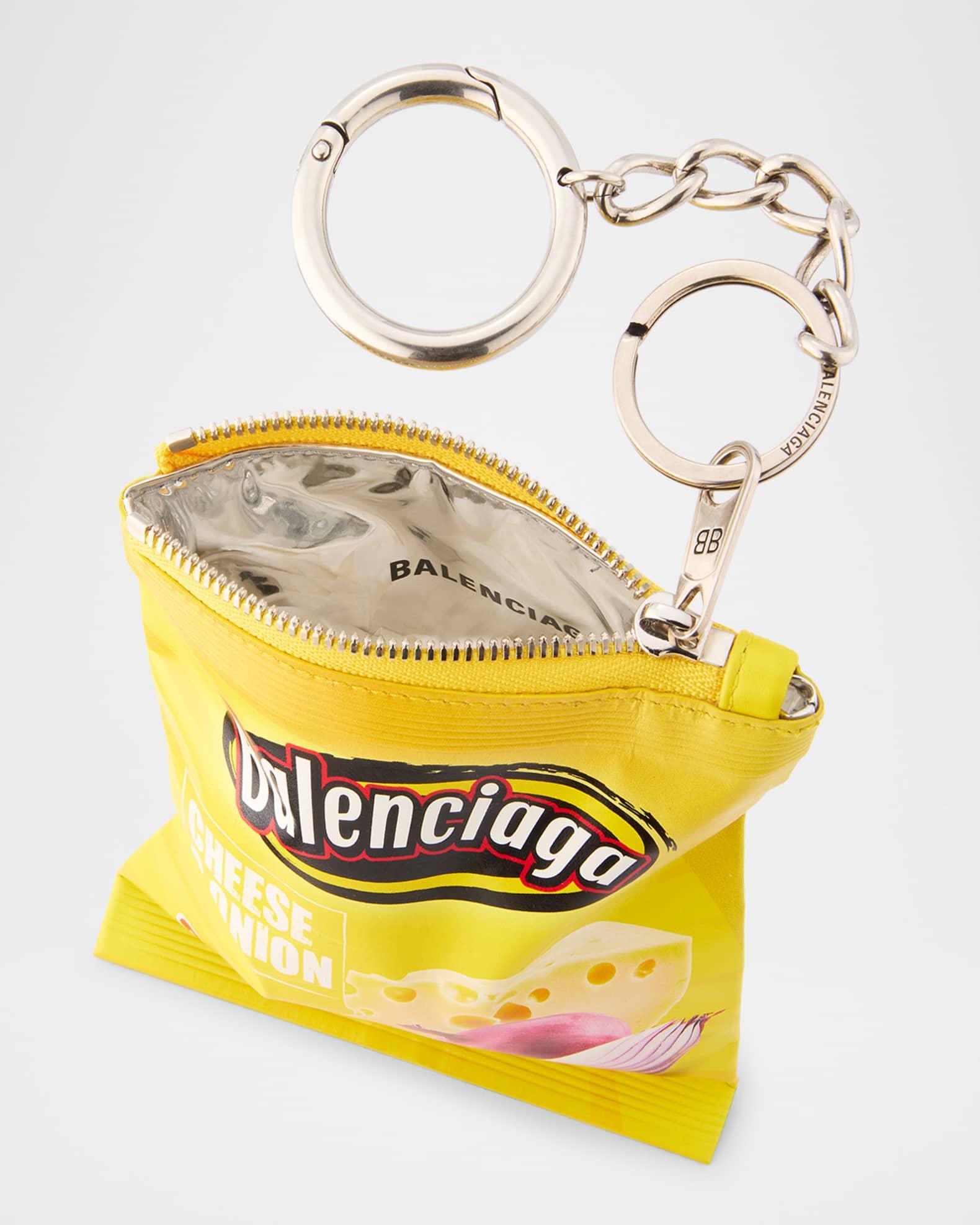 Men's Calfskin Chips Logo Keychain Product Image