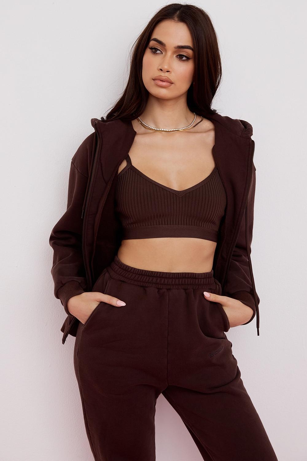 Storm  chocolate zip through hoodie Product Image