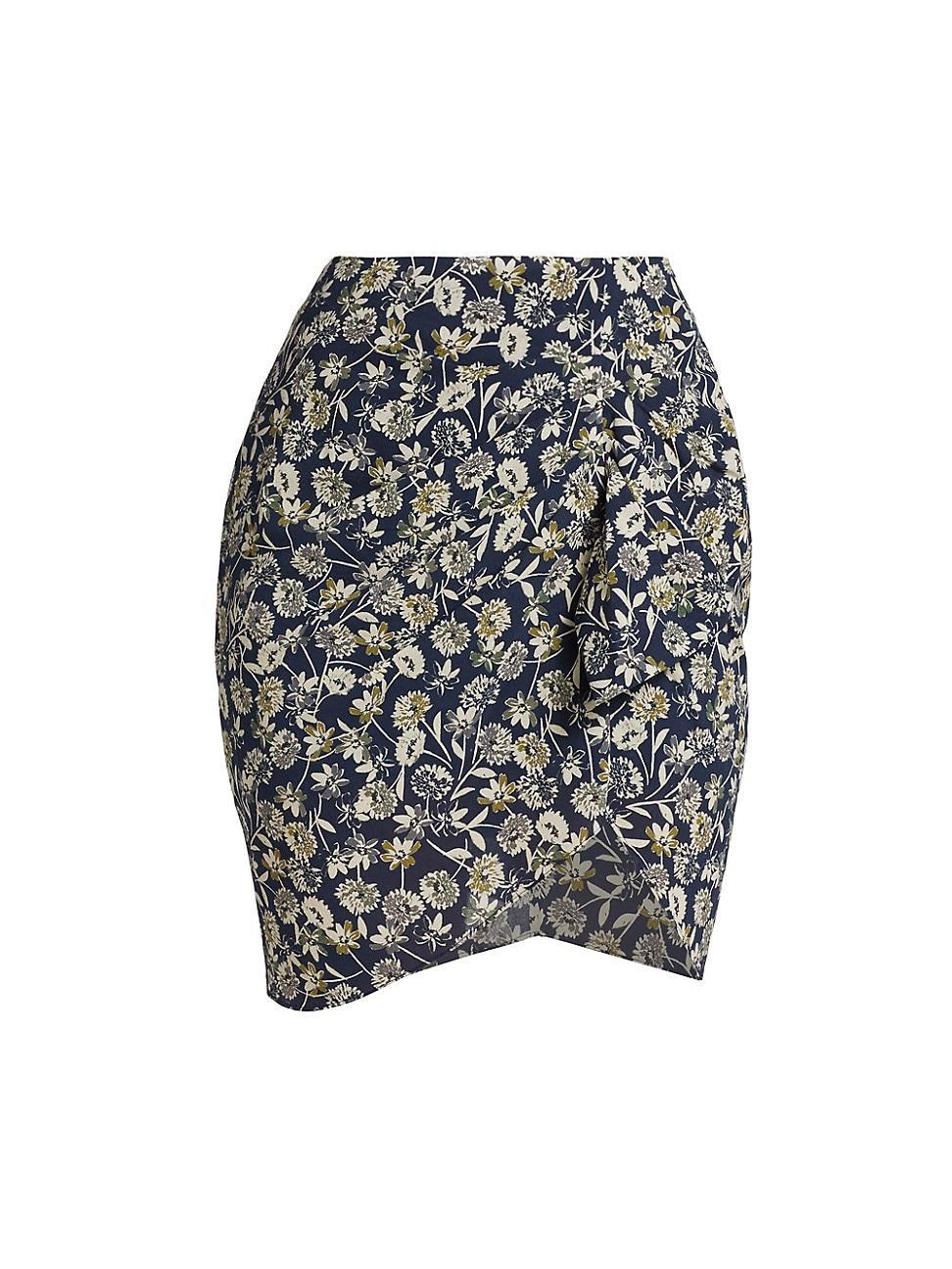 Womens Zuri Draped Ruffle Miniskirt Product Image