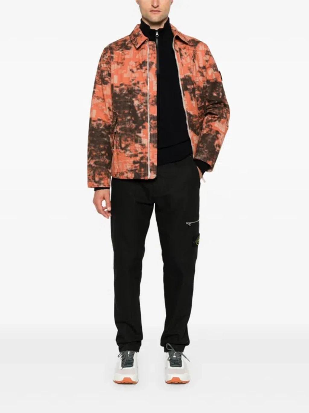 STONE ISLAND Compass-badge Shirt Jacket In Orange Product Image