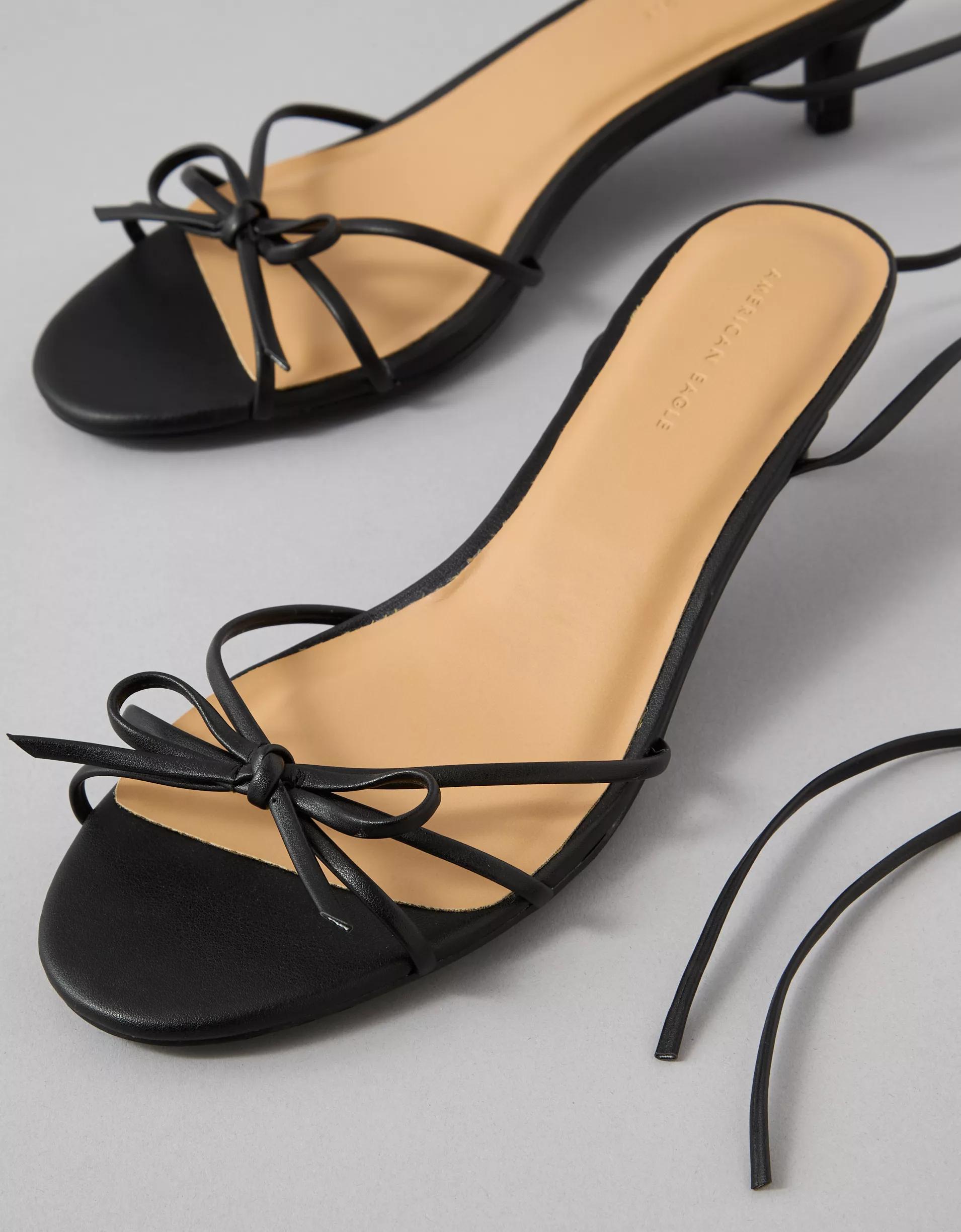 AE Bow Lace-Up Kitten Heels Product Image