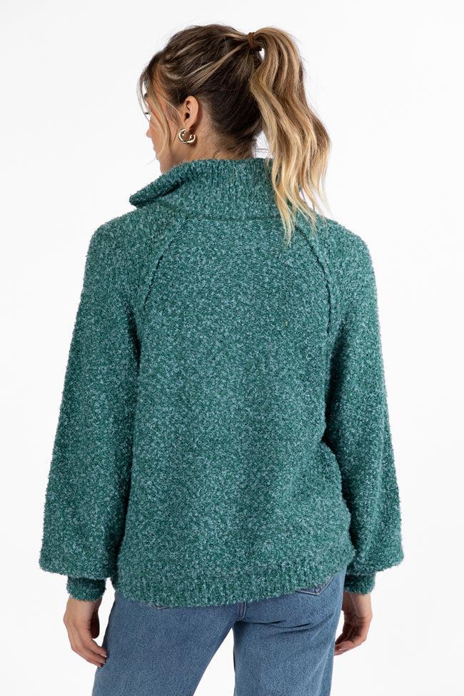 Signature Move Green Fuzzy Quarter Zip Pullover FINAL SALE Product Image