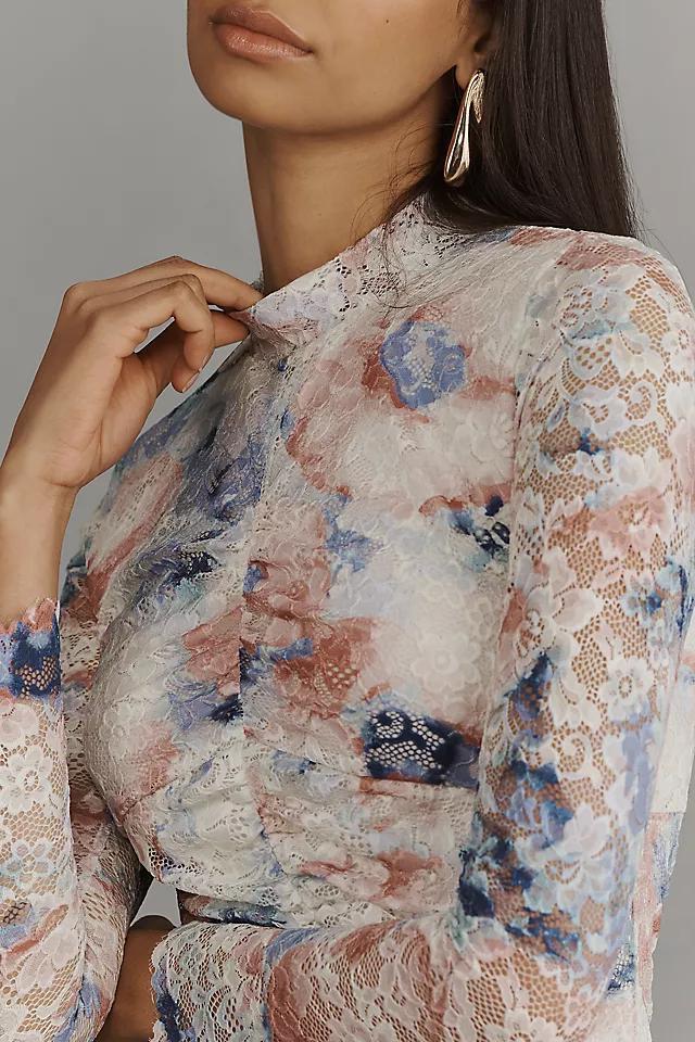By Anthropologie Mock-Neck Fitted Lace Dress Product Image