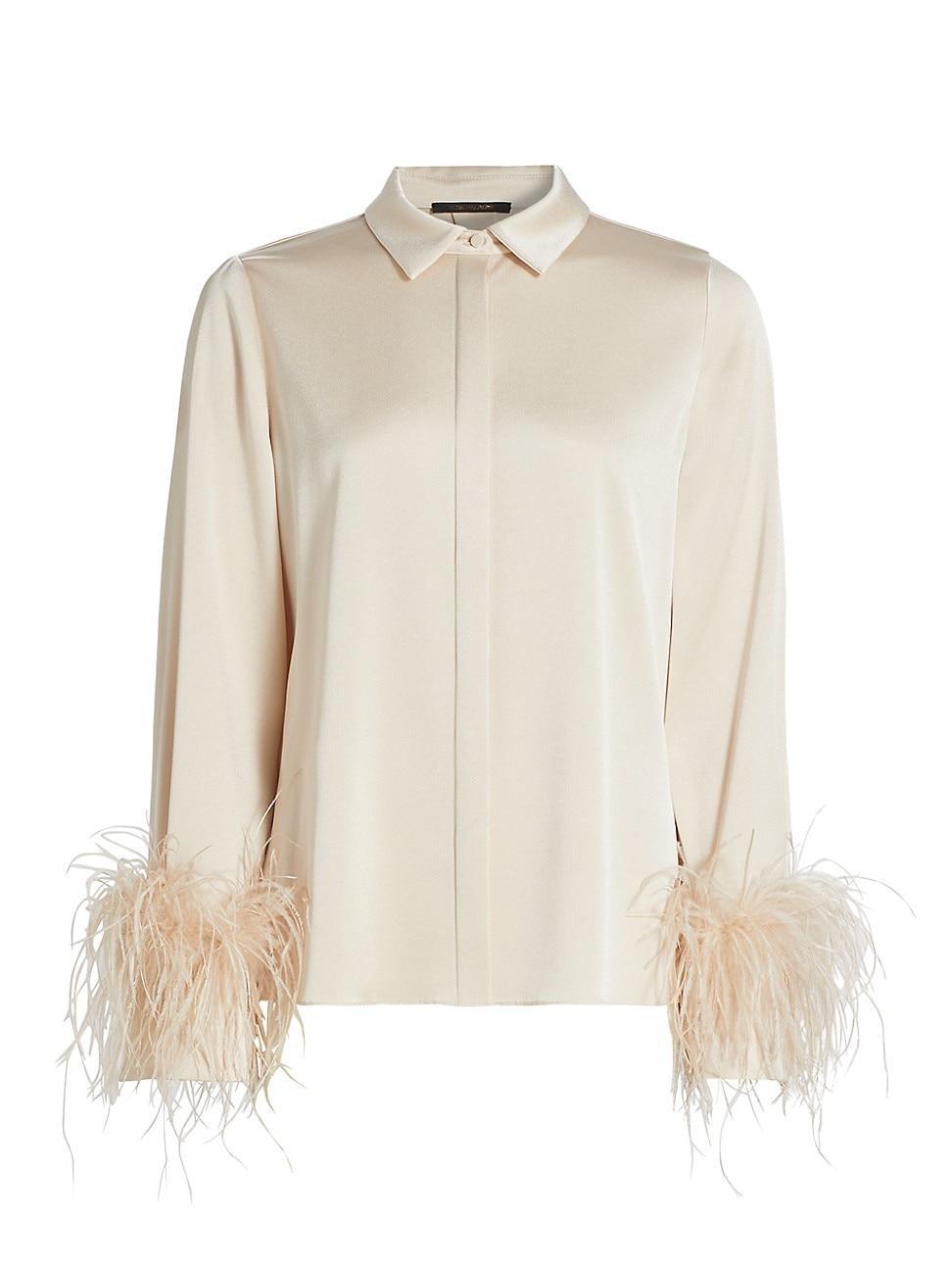 Womens Murphy Feather-Trim Blouse Product Image