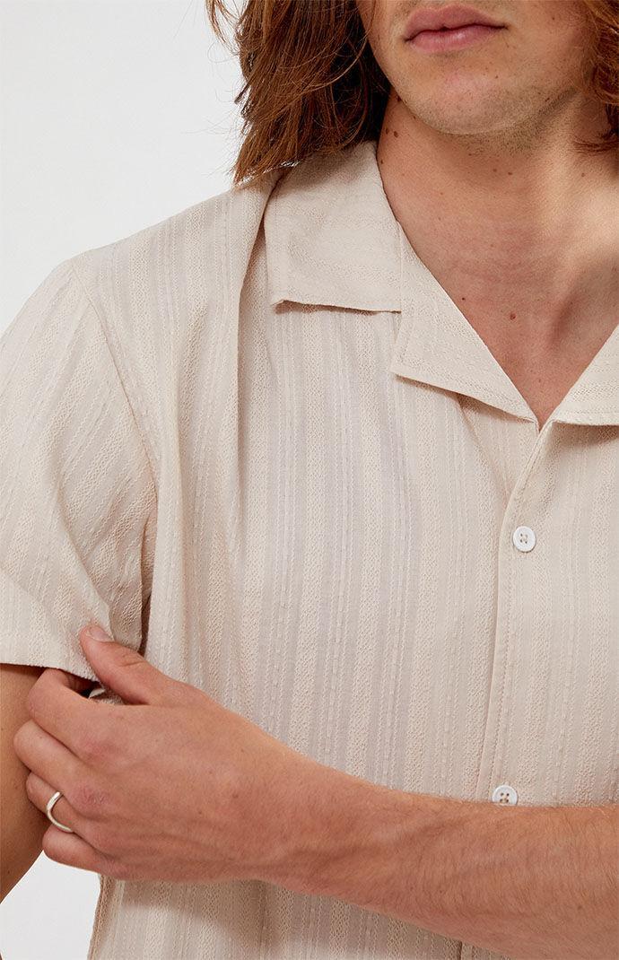 Men's Pointelle Texture Woven Camp Shirt Product Image