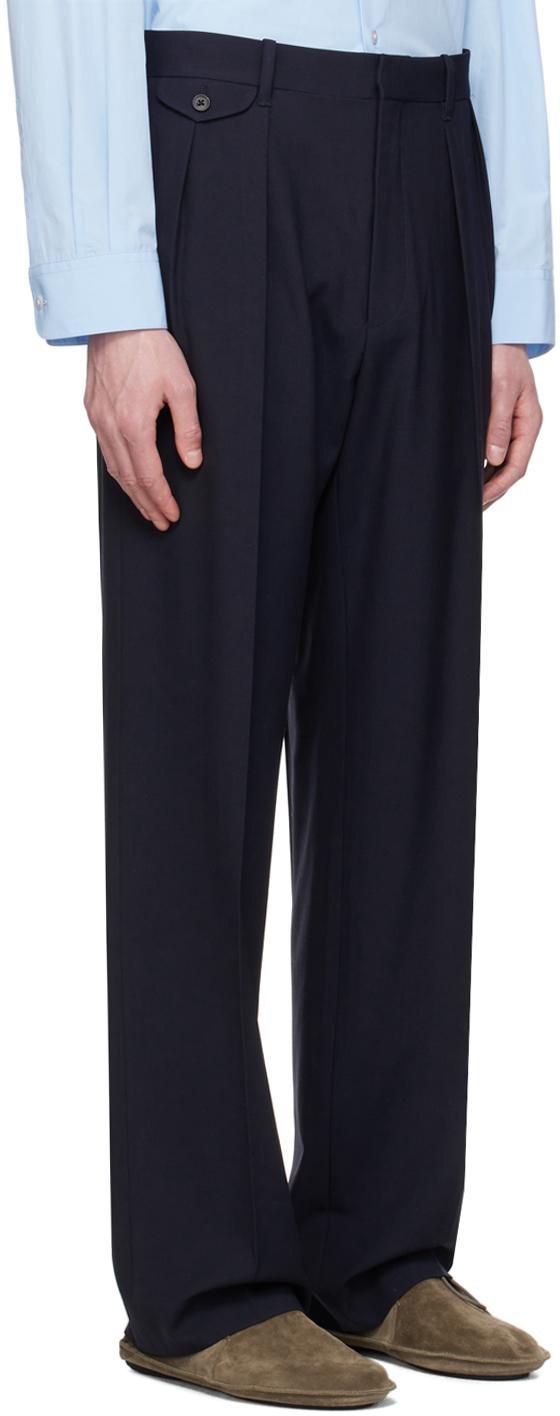 THE ROW Marcello Wool Pants In Navy Product Image
